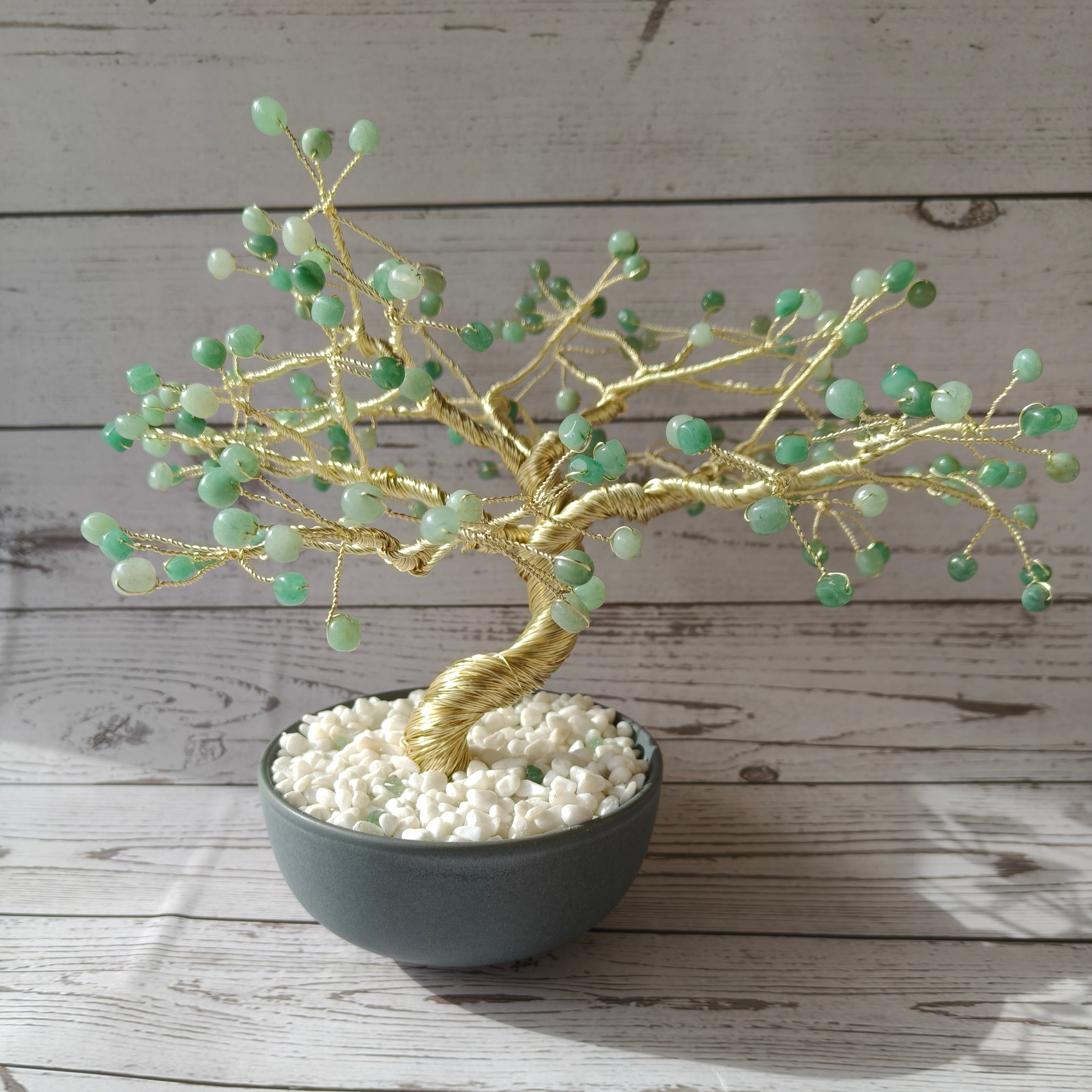 Handmade Green Aventurine Large Gem Tree for Luck, Health and Abundance
