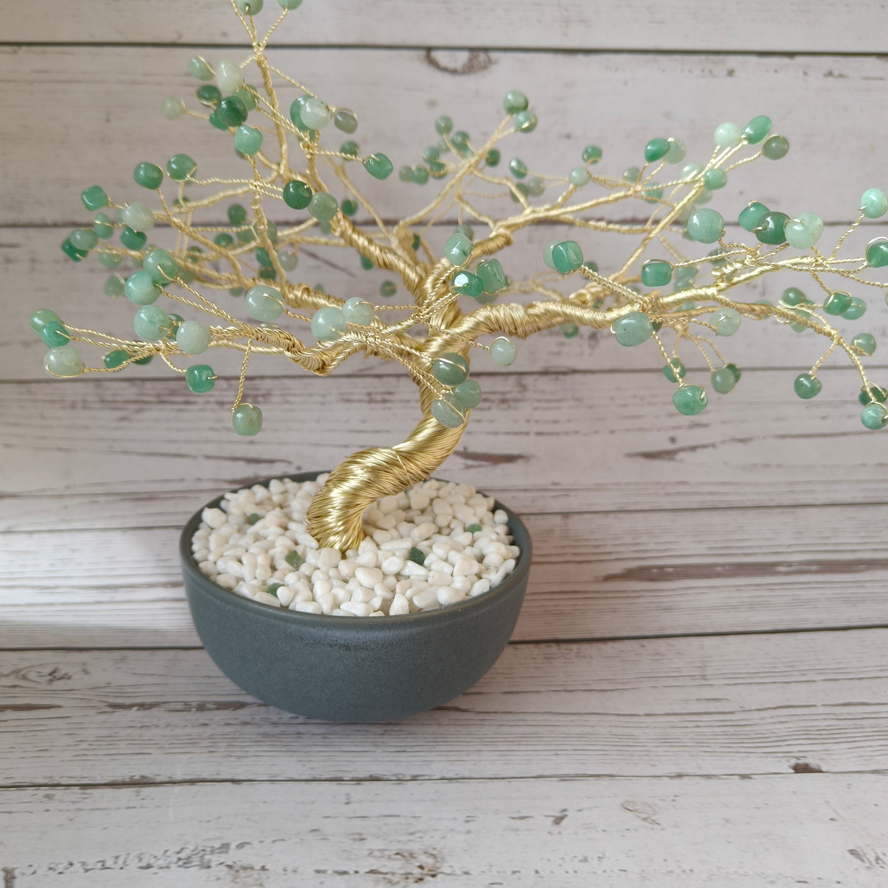 Handmade Green Aventurine Large Gem Tree for Luck, Health and Abundance