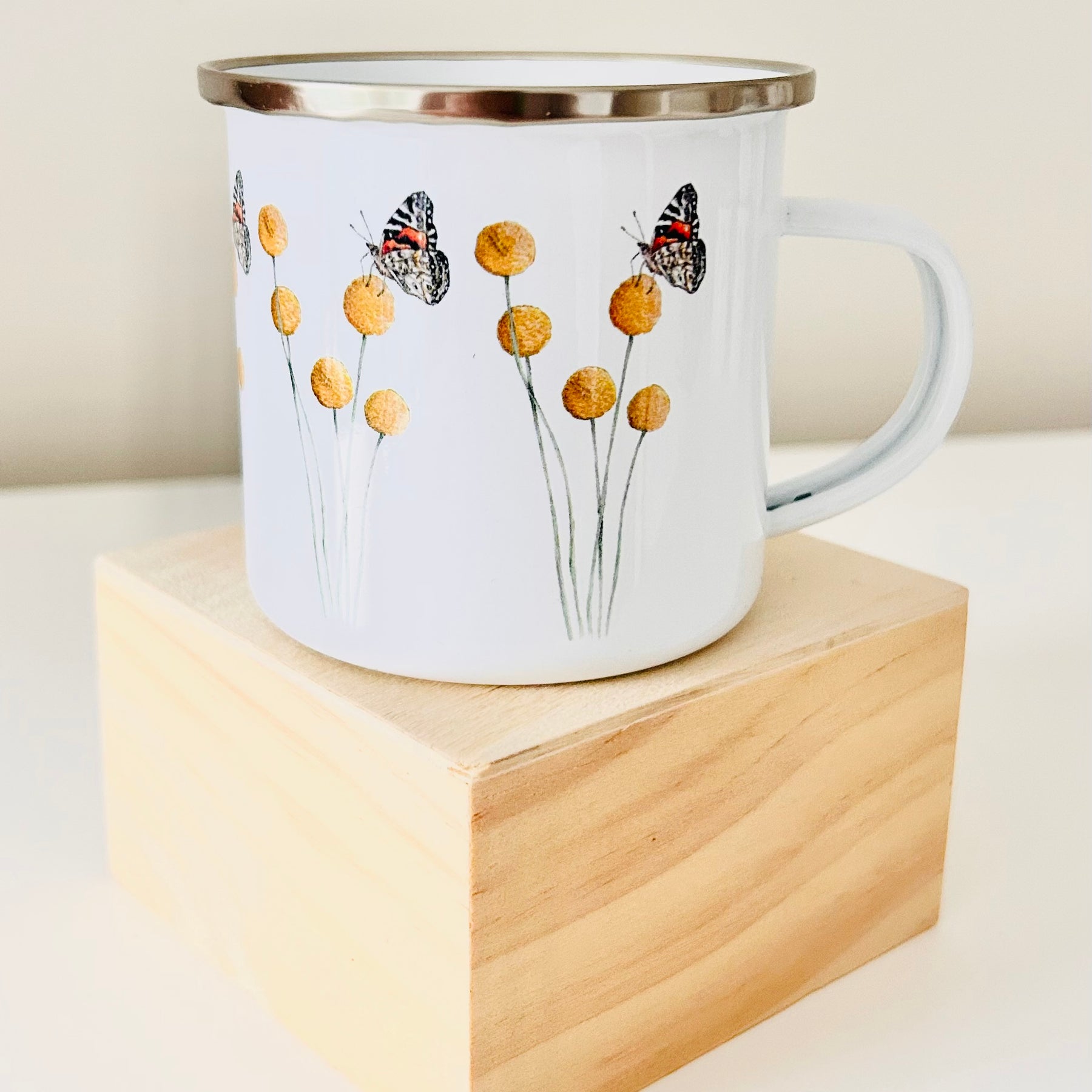 Gardeners Mug - Billy Buttons & Butterfly
