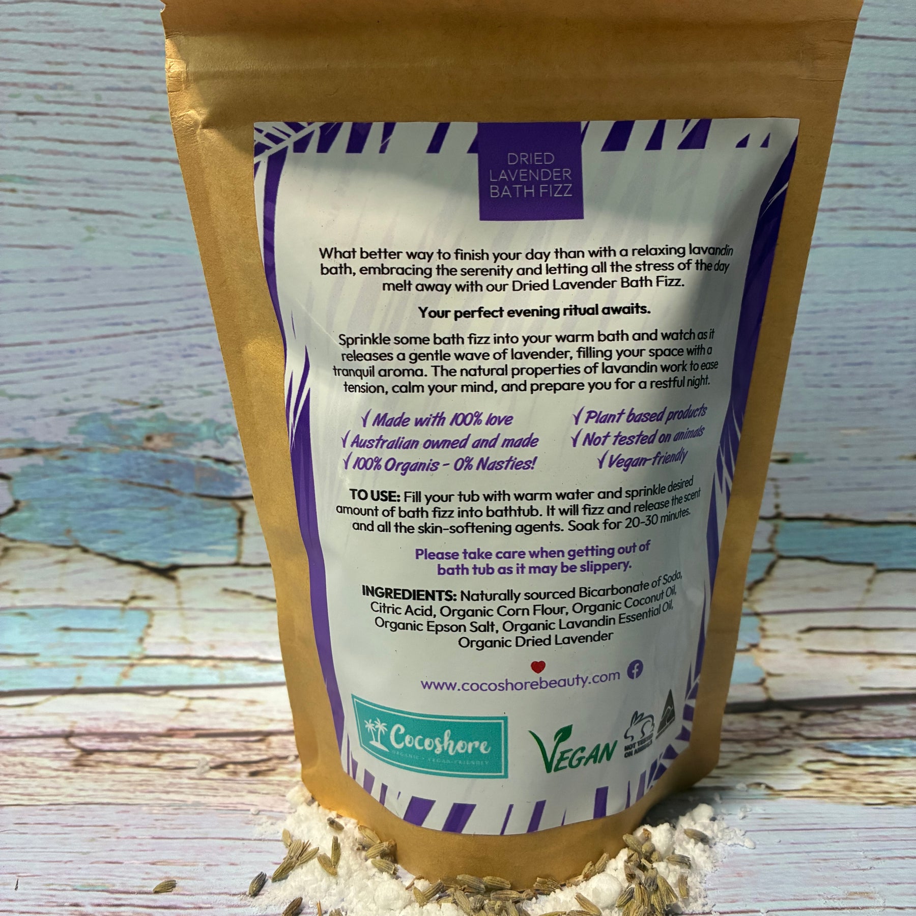 Dried Lavender Bath Fizz - Lavandin Essential Oil