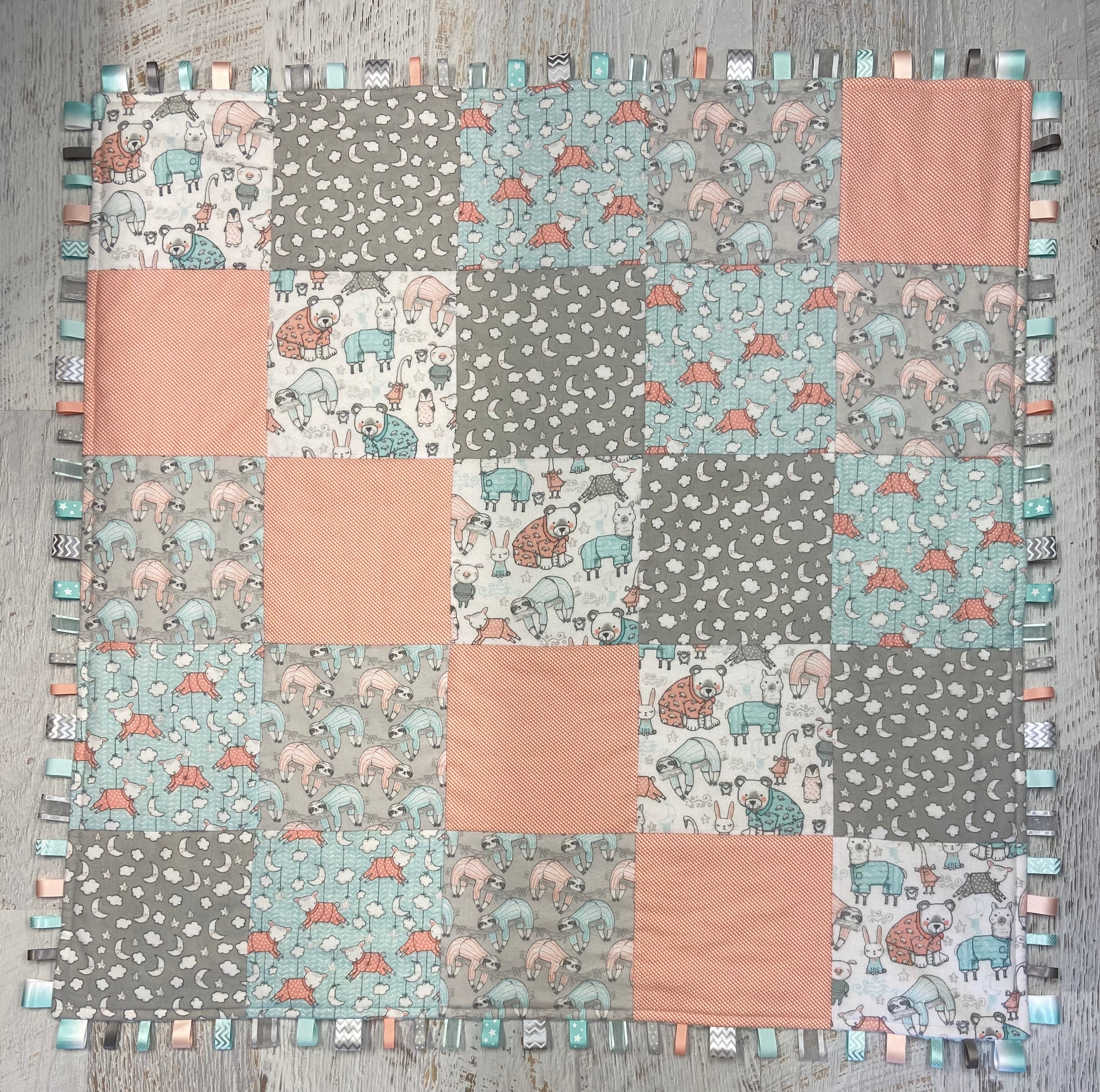 Tag-a-long Quilt/Play Mat - Animals in PJs