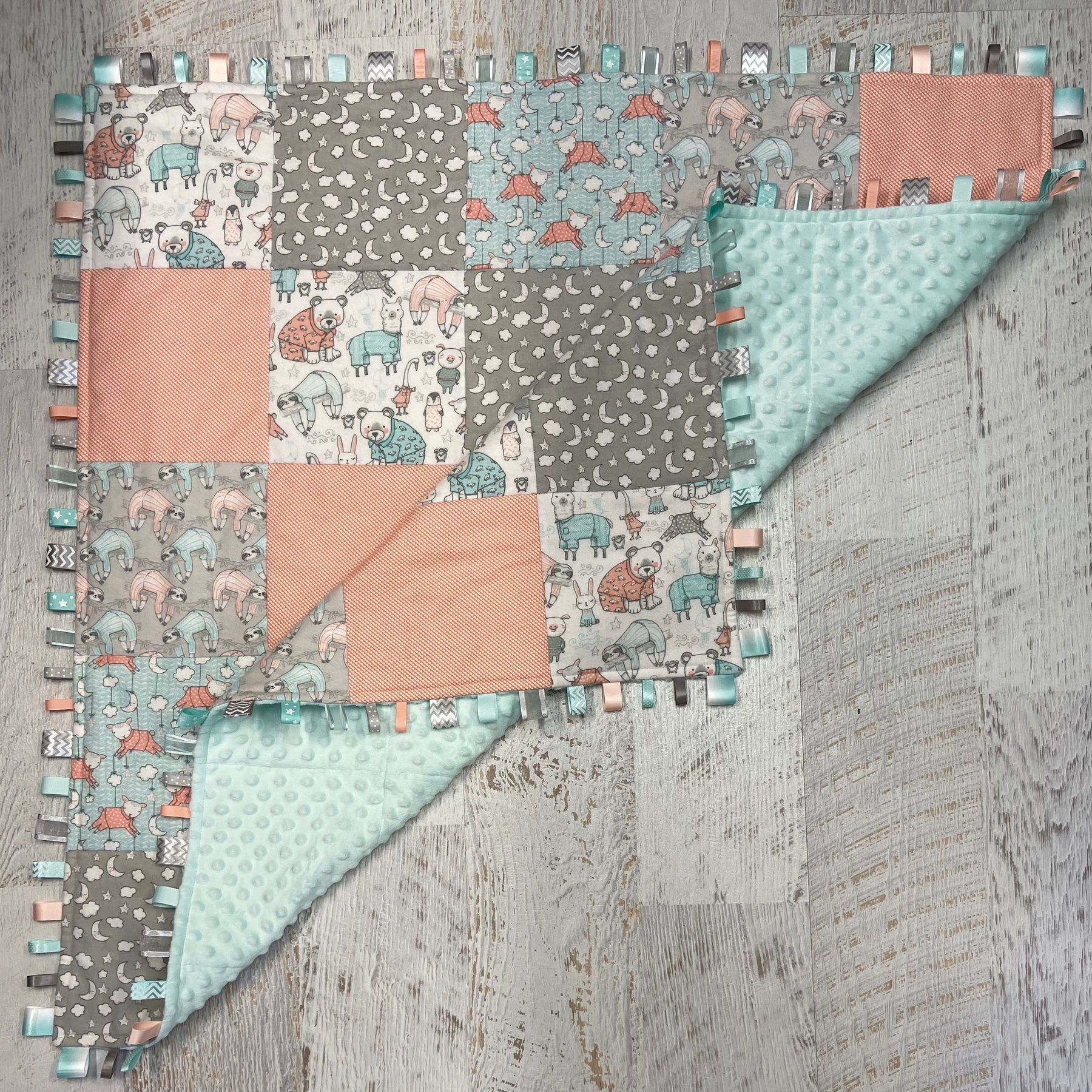 Tag-a-long Quilt/Play Mat - Animals in PJs