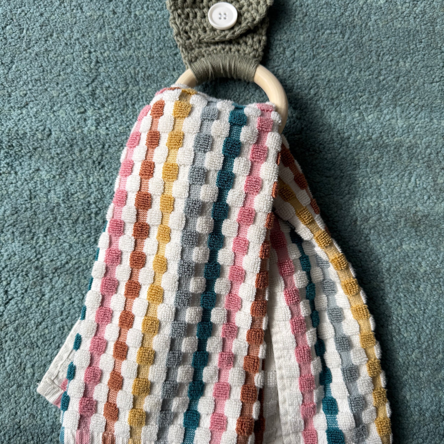 Crochet Tea Towel Ring | Various Crochet Top with Button