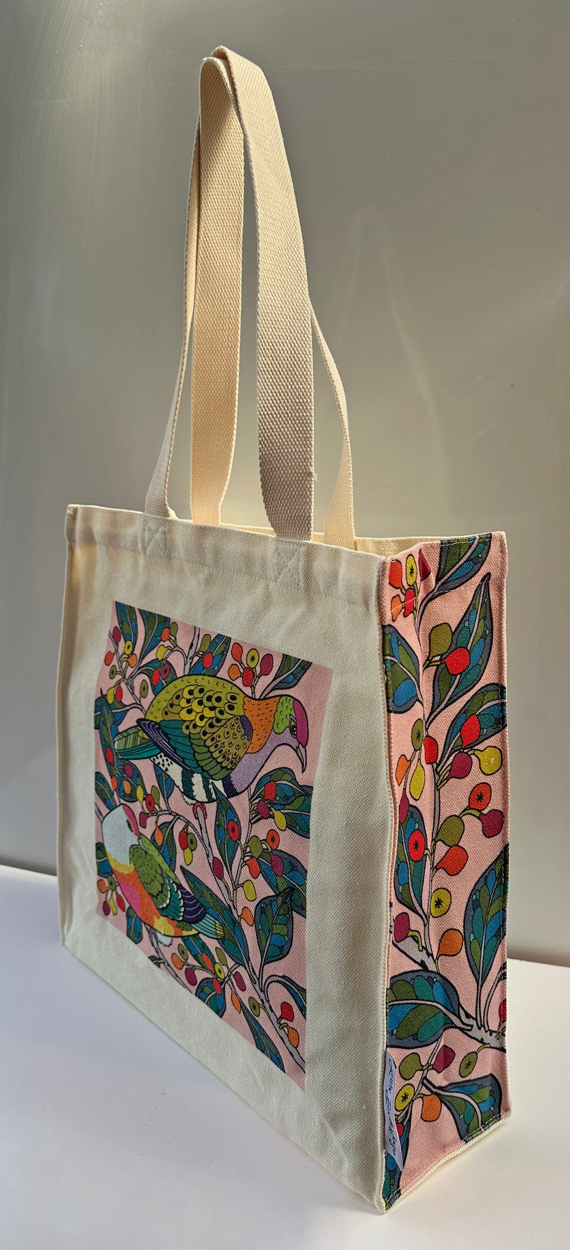Fruit Doves Canvas art tote bag - carry or over shoulder