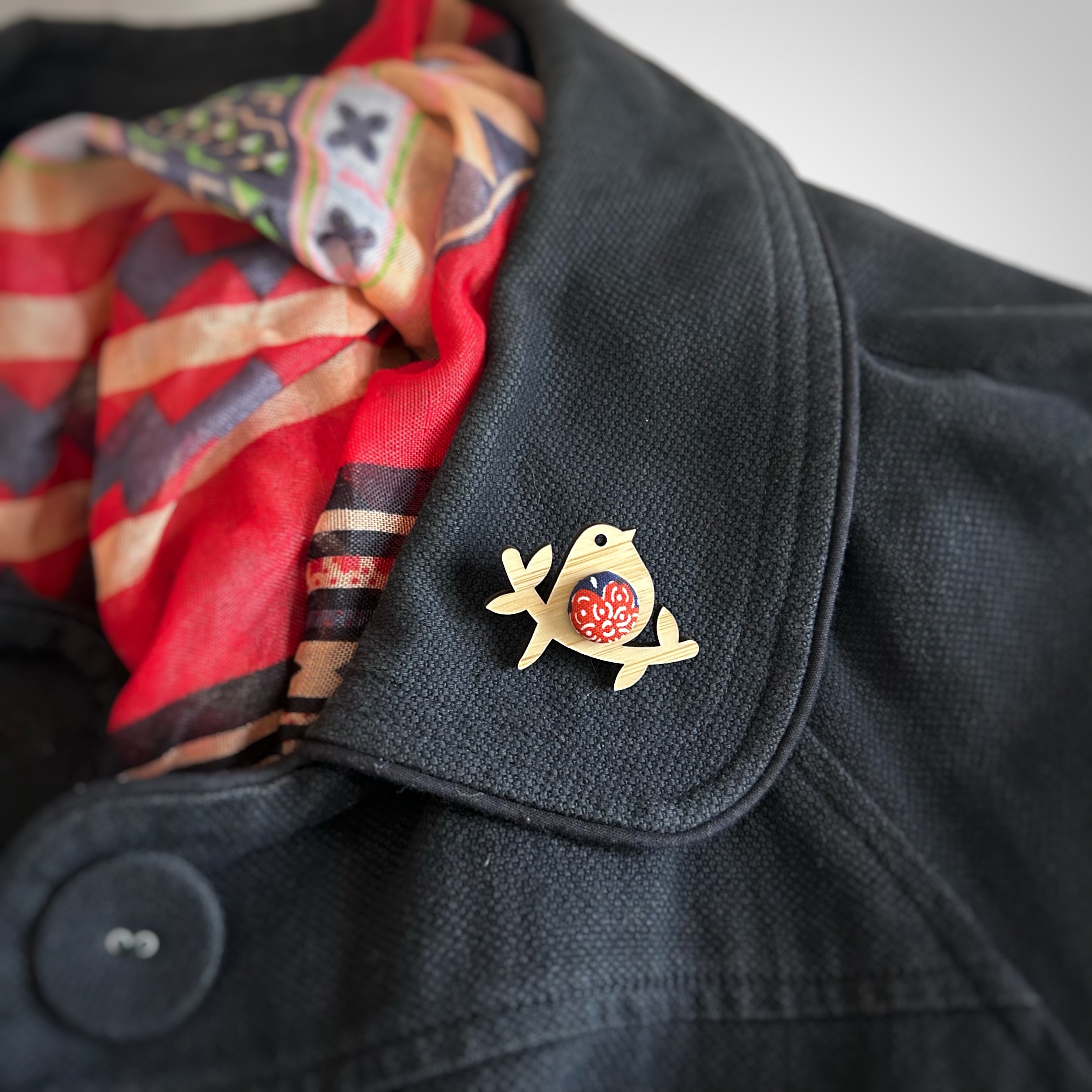 Baby Birdie Brooch - Red