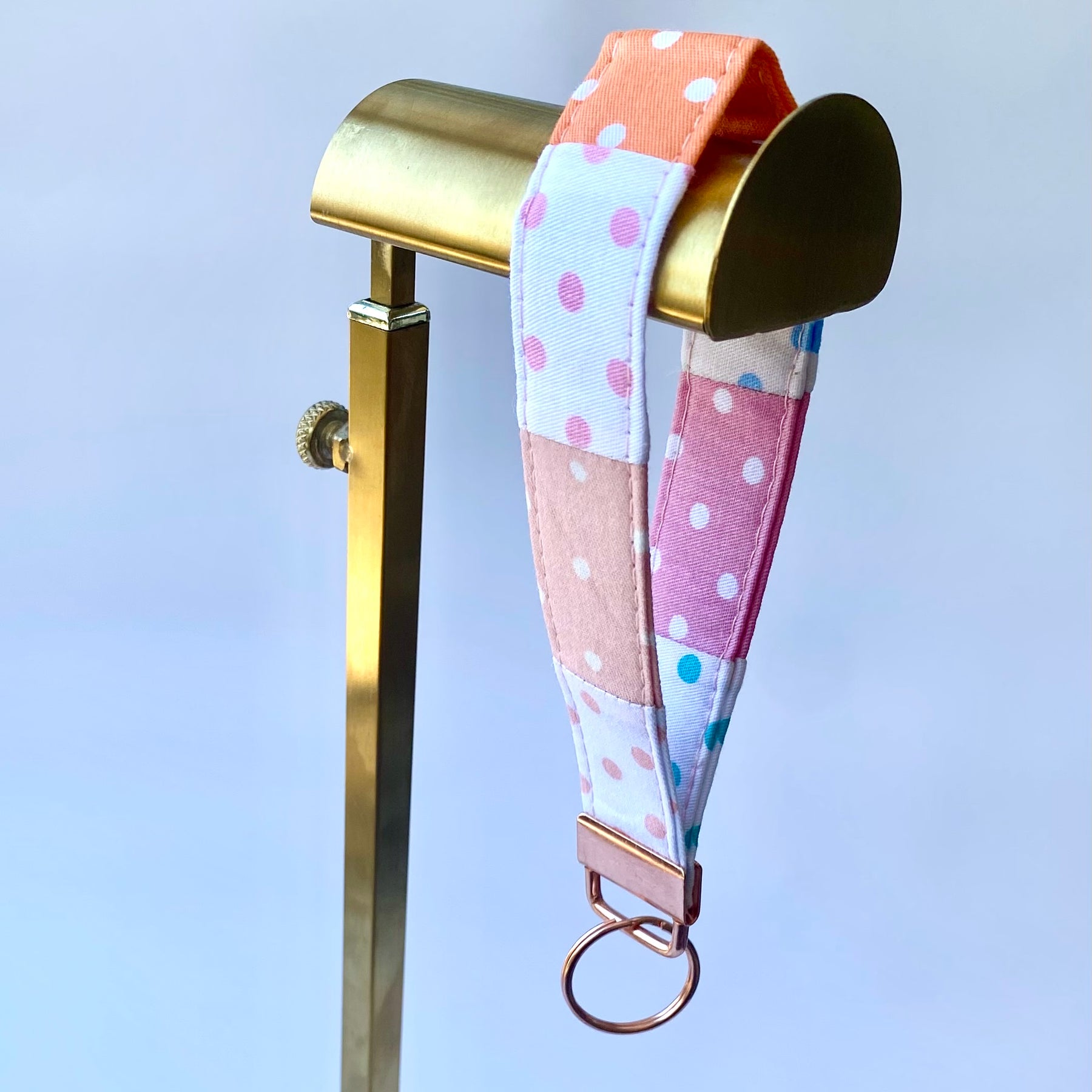 Key fob / wristlet - polka dots