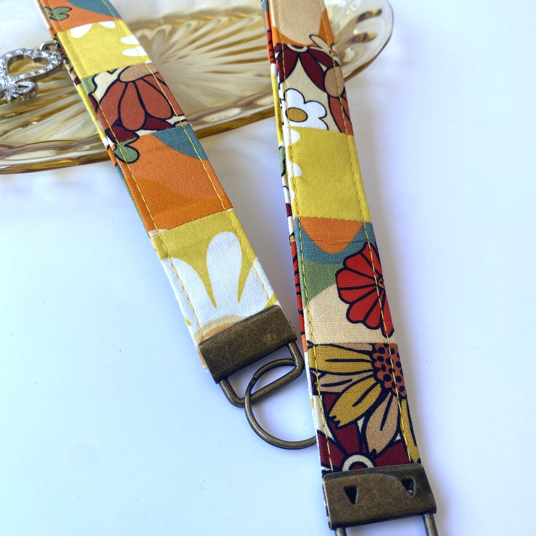 Key fob / wristlet - golden tones