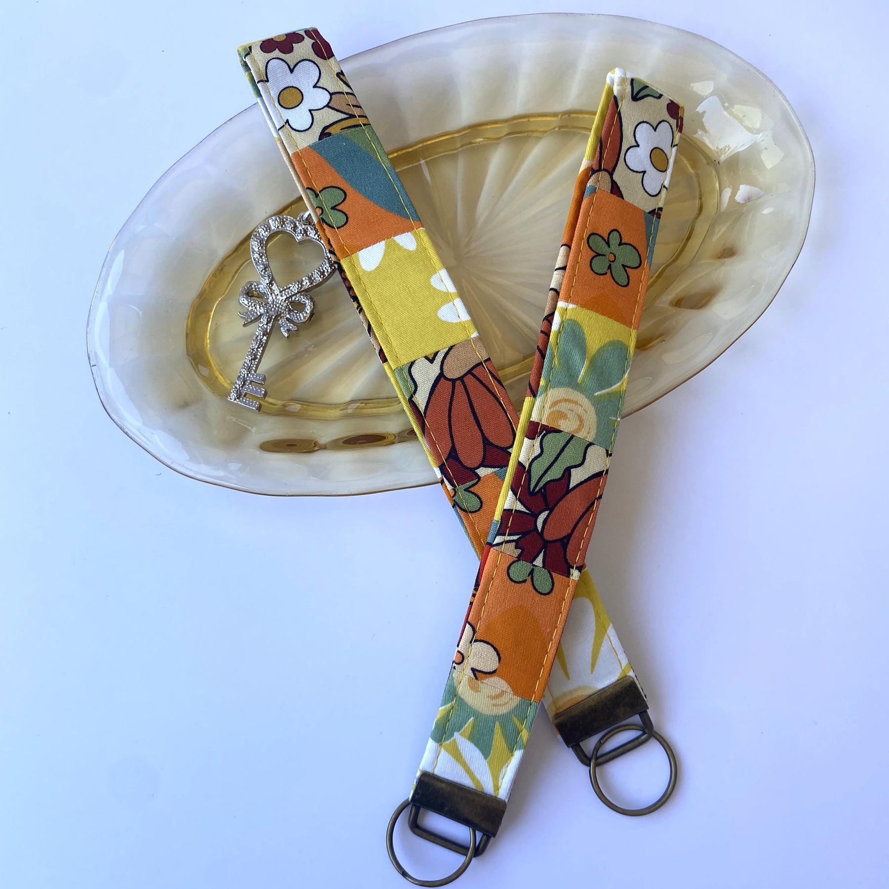 Key fob / wristlet - golden tones