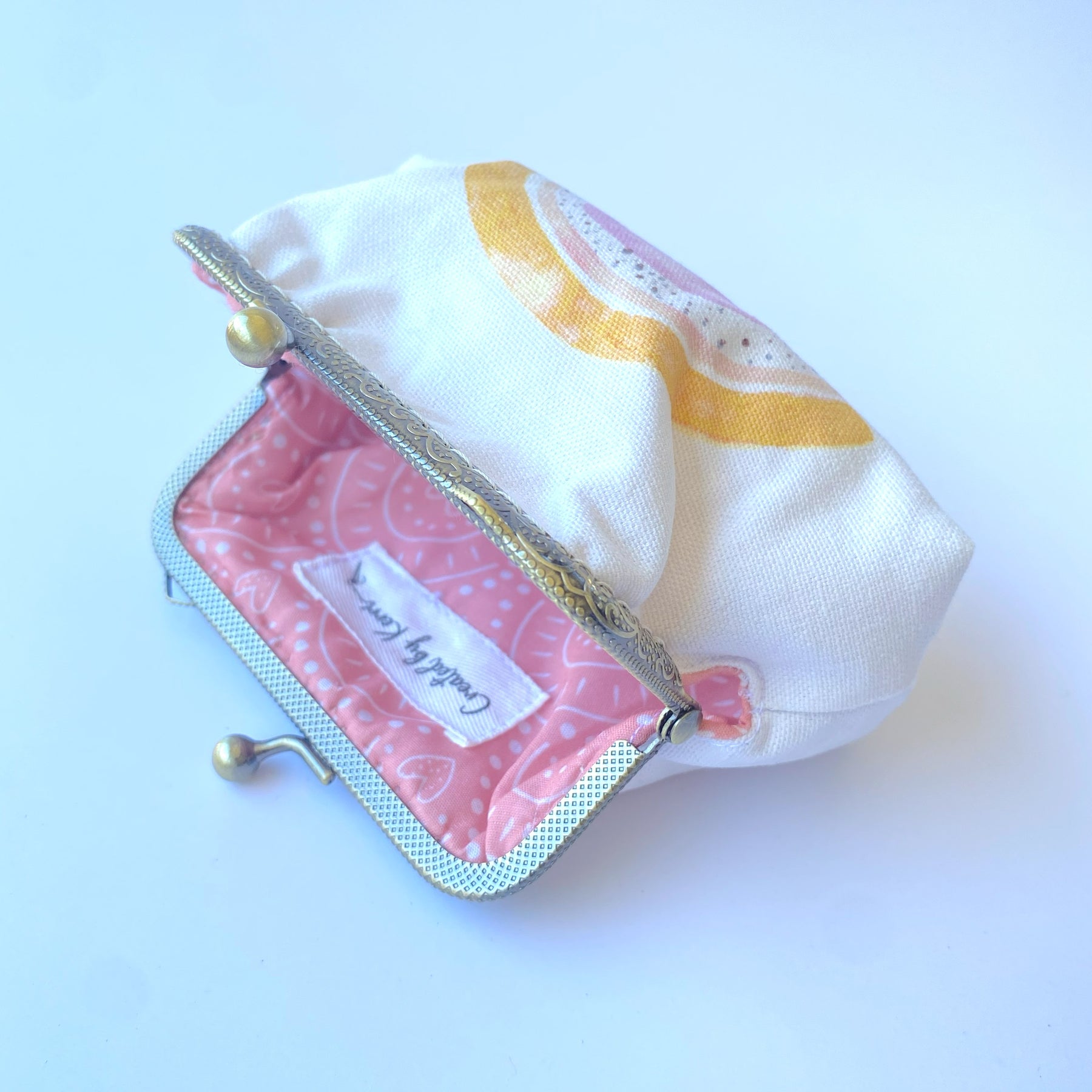 Small coin or cosmetic purse - pastel rainbows