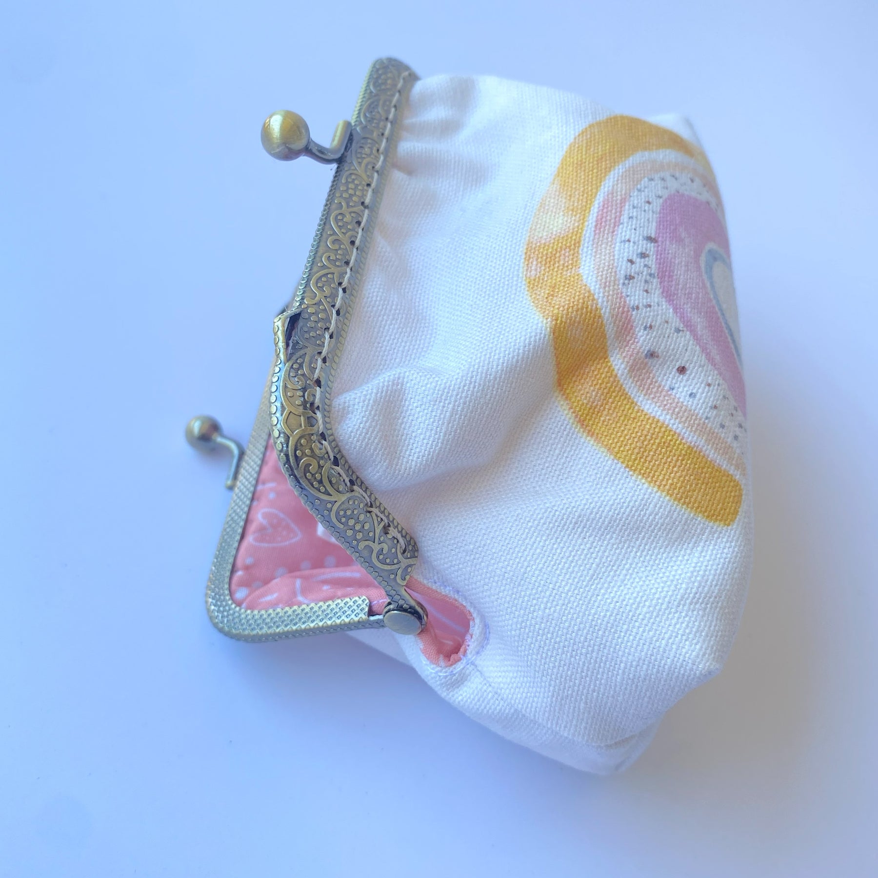Small coin or cosmetic purse - pastel rainbows