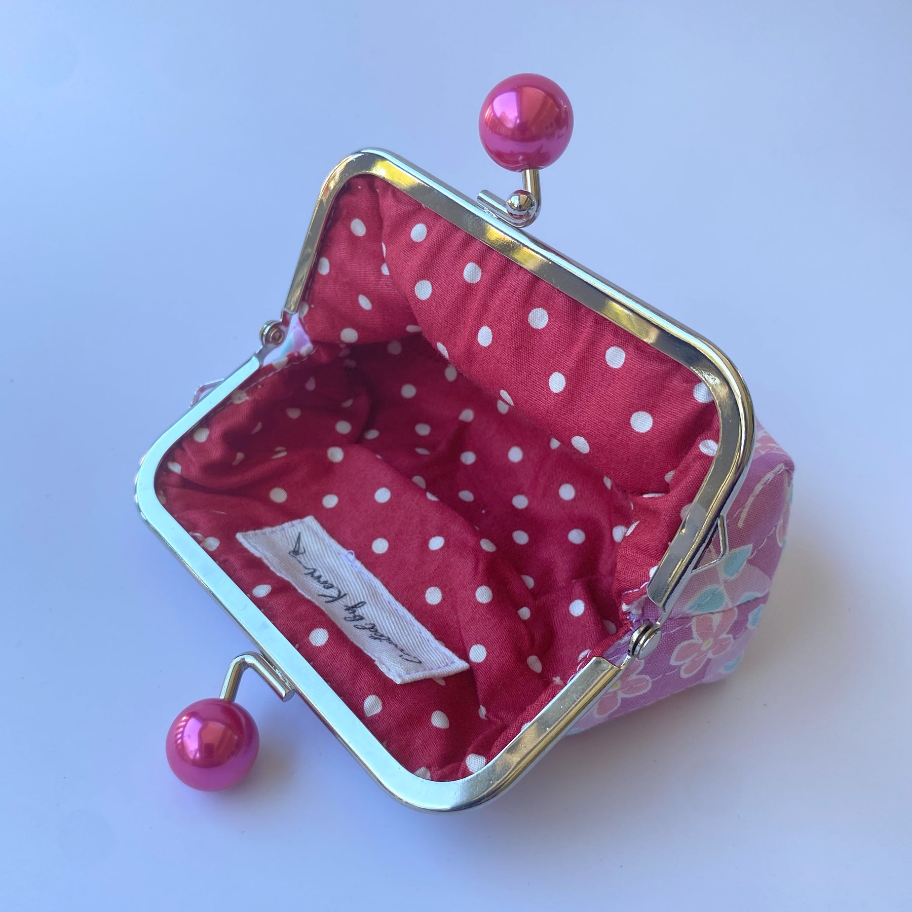 Small coin or cosmetic purse - pink and lilac