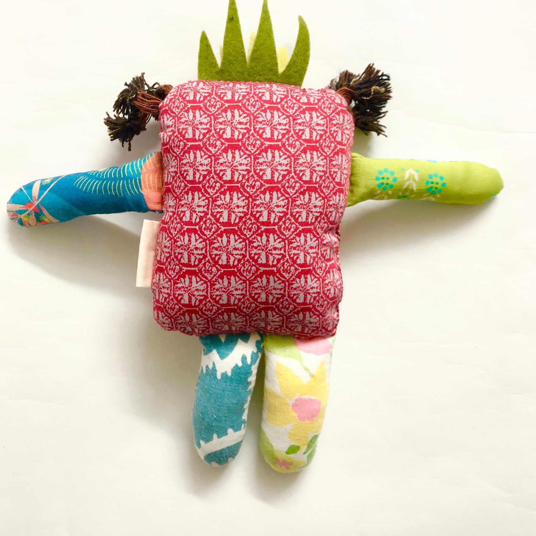 Fabric Monster Doll, Worry Doll, Softie Art Doll - Tippy
