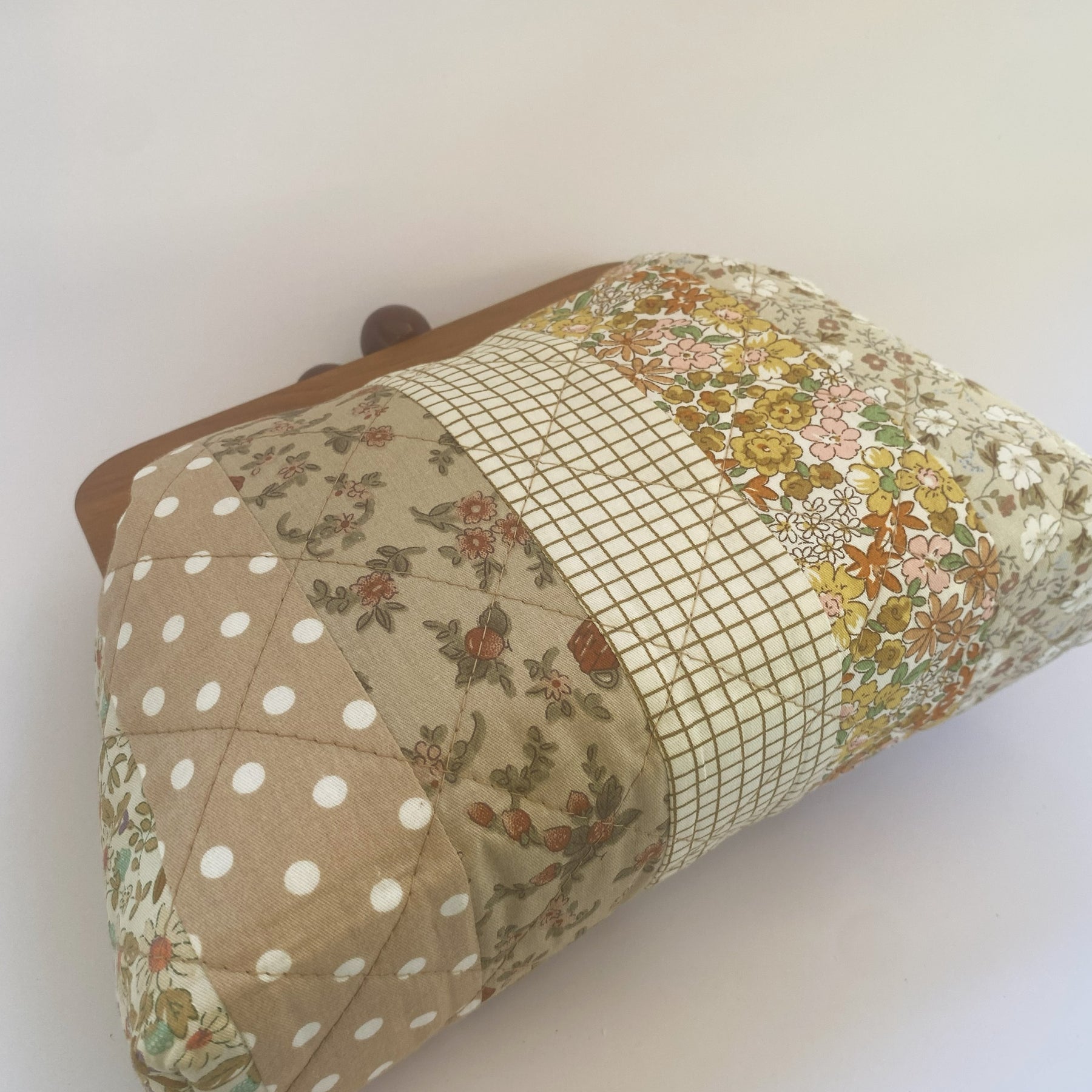 Clutch purse / handbag with timber frame - colours of nature