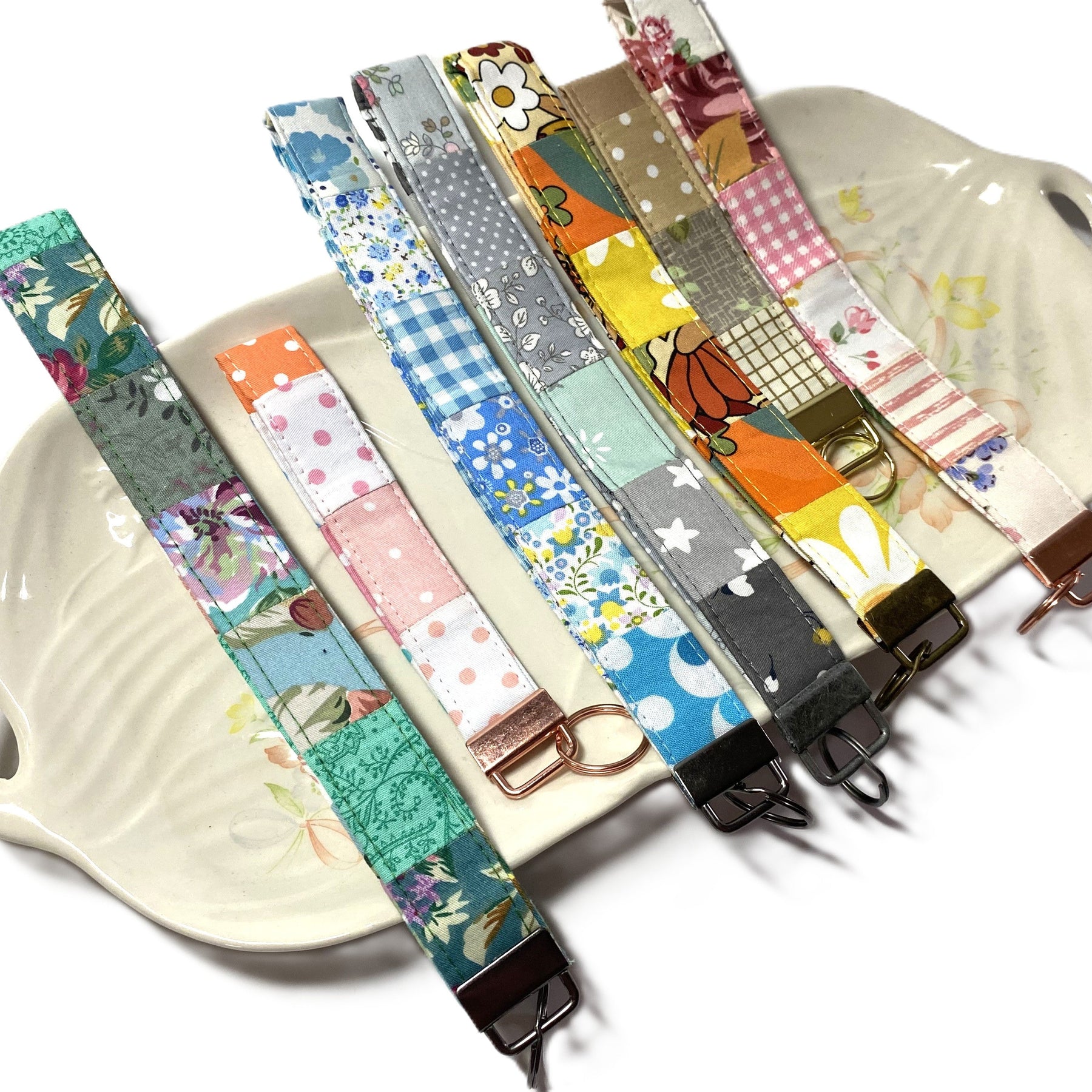 Key fob / wristlet - polka dots