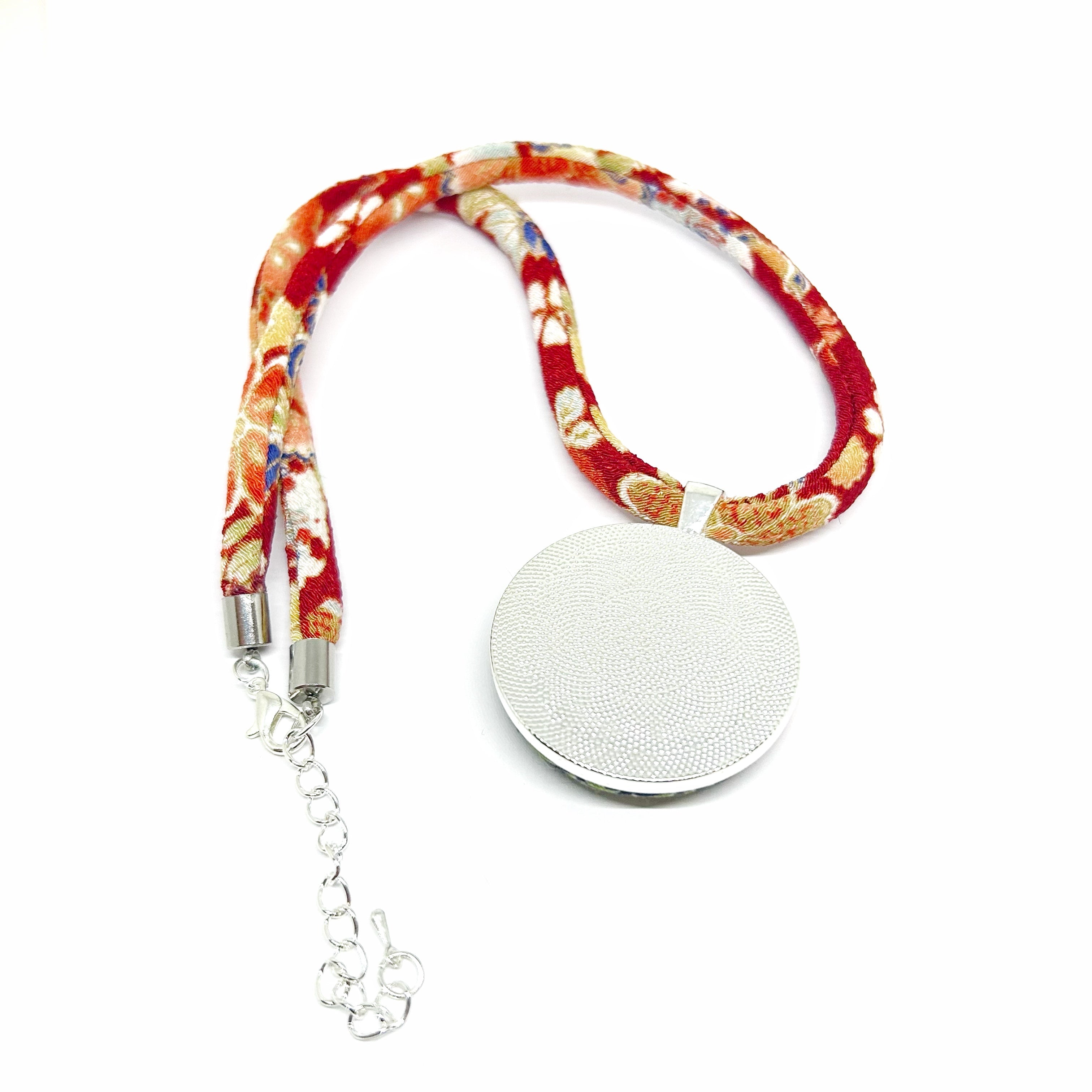 Kimono Pendant Necklace - Red Blossom