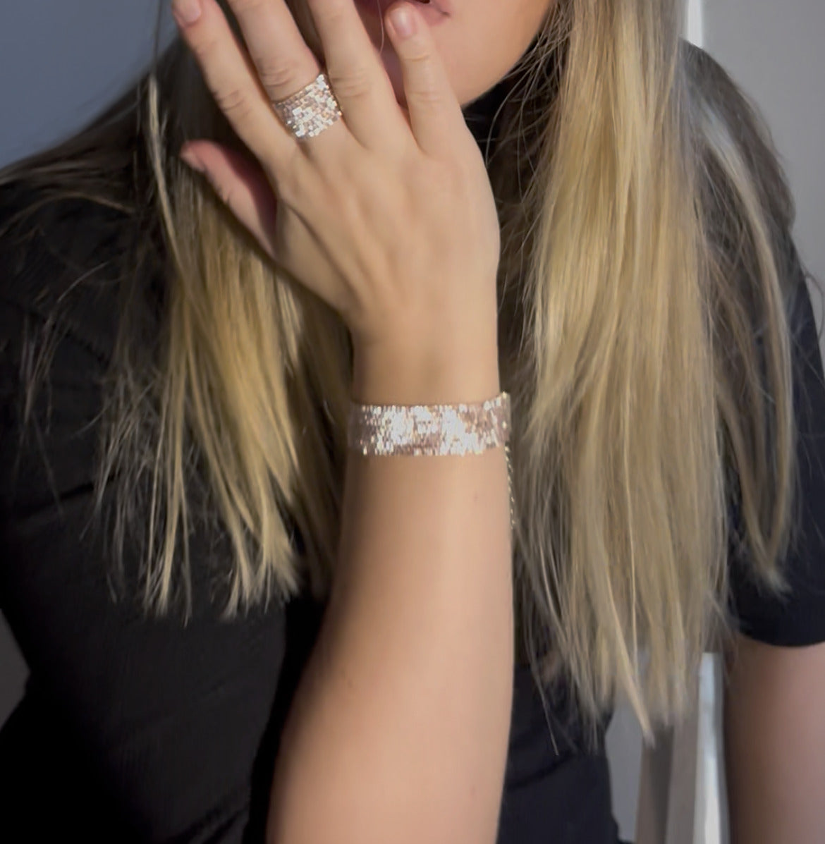 SHINE BRIGHT Set * 2 colors | beaded bracelet + ring