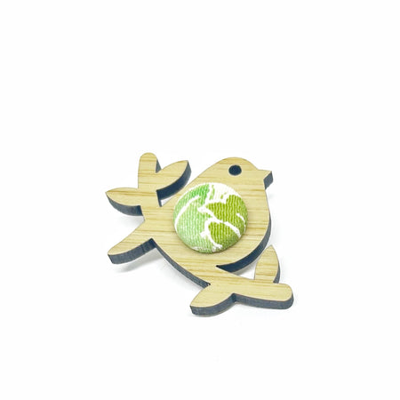 Baby Birdie Brooch - Green