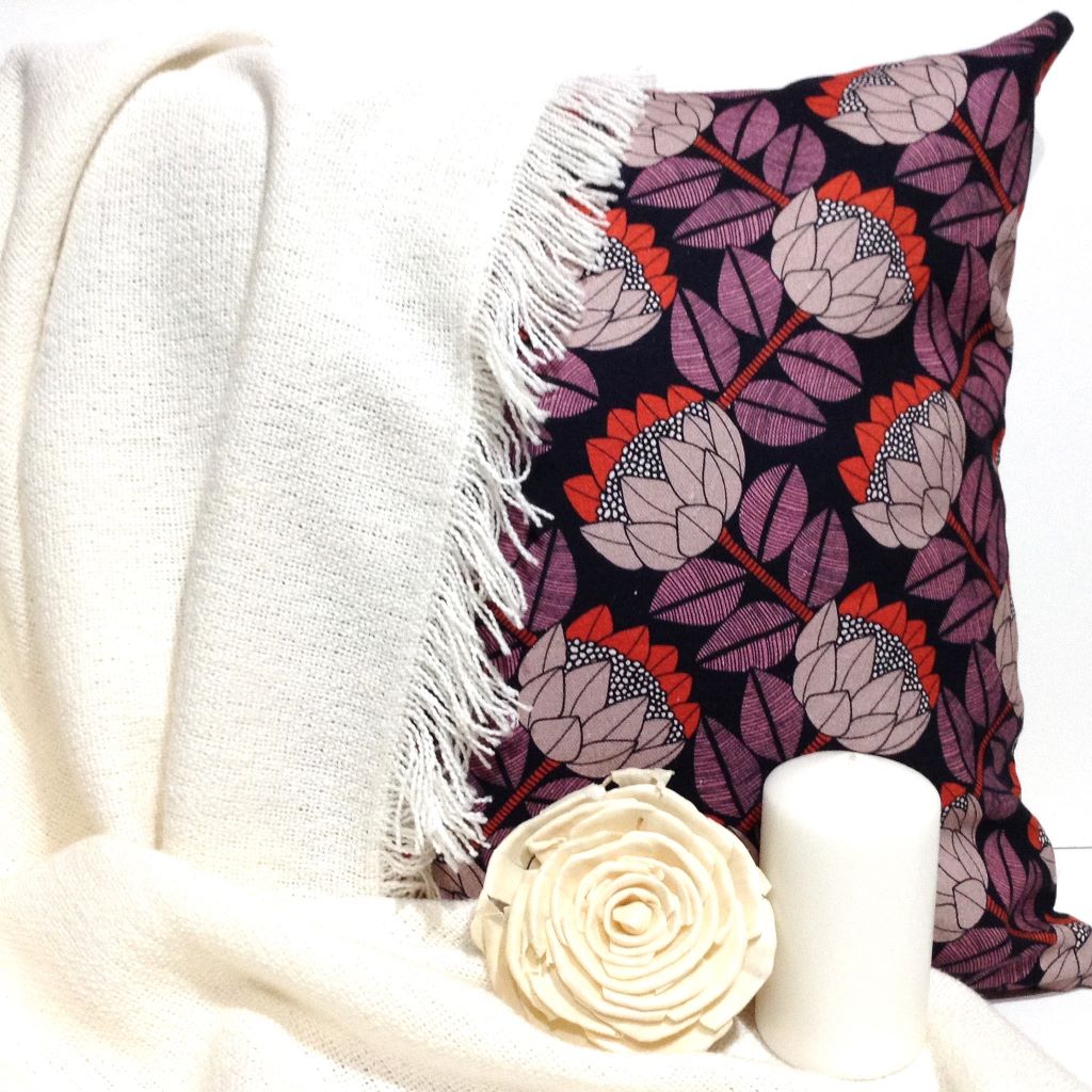 Floral cushion cover-Native flora design