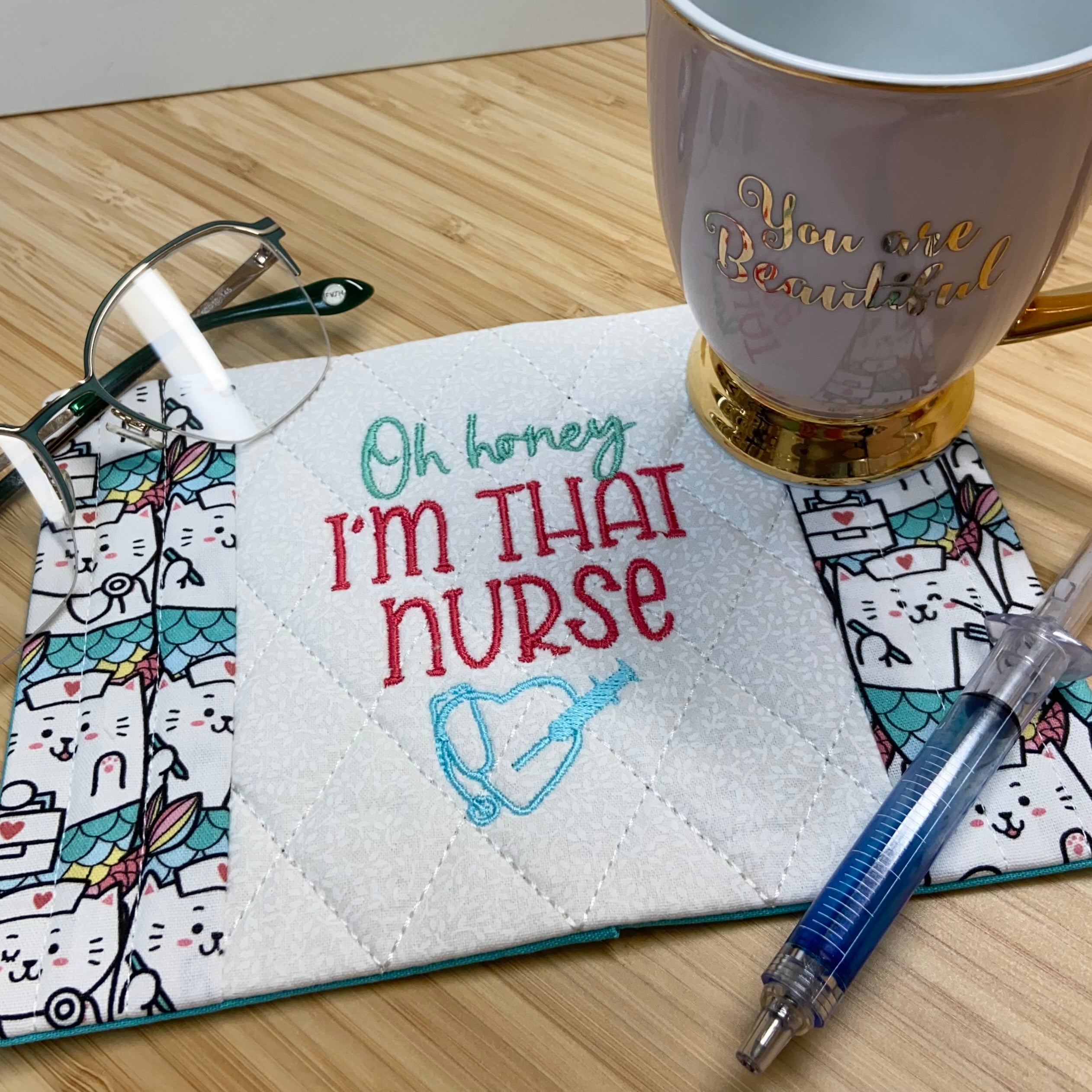 Nurse-Themed Mug Rug