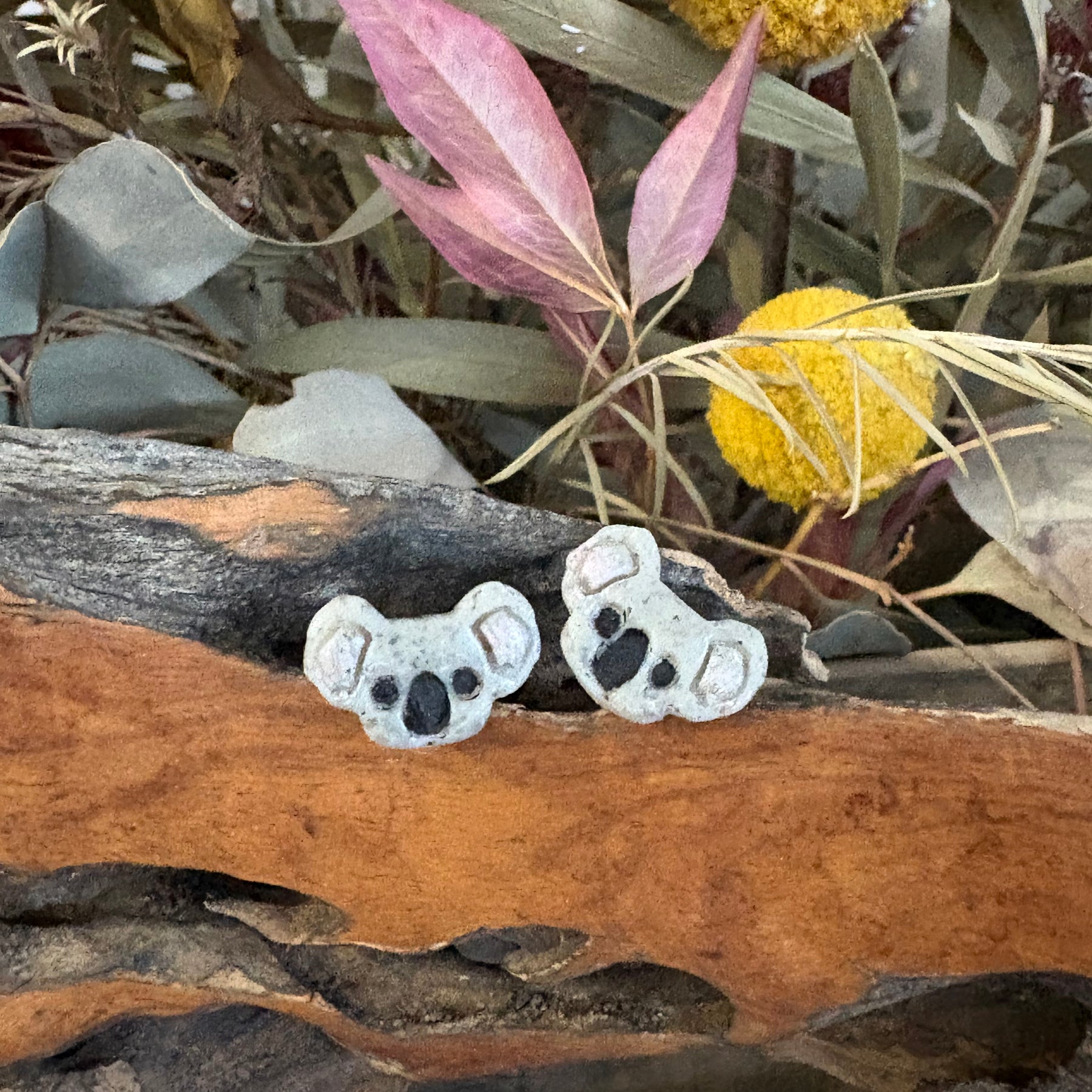 Koala studs | Handmade and Hand Painted Koala Studs