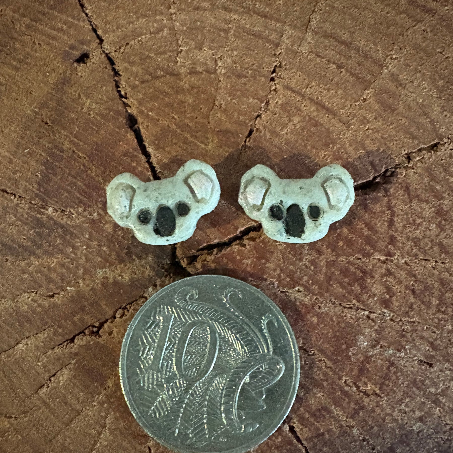 Koala studs | Handmade and Hand Painted Koala Studs