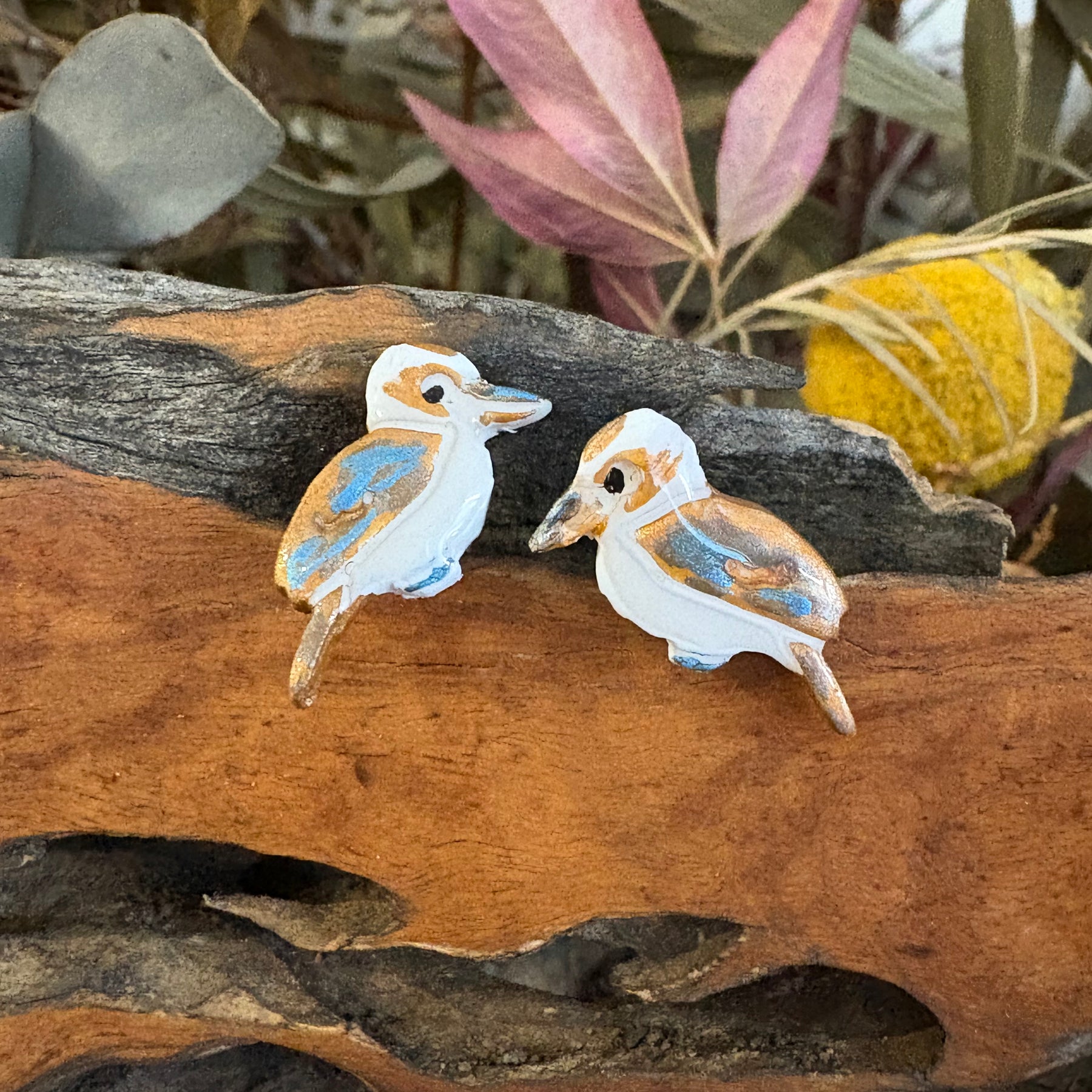 Kookaburra studs | Handmade and Hand Painted Kookaburra Studs