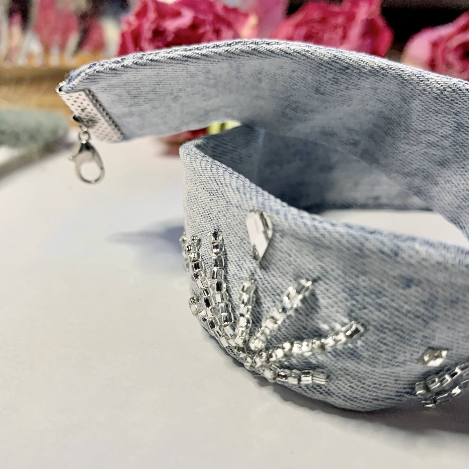 STARDUST DENIM * 2 colors | jeans choker, necklace | beaded