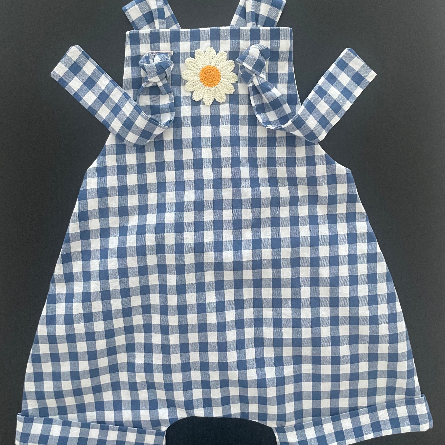 Gingham Daisy Overalls/Rompers