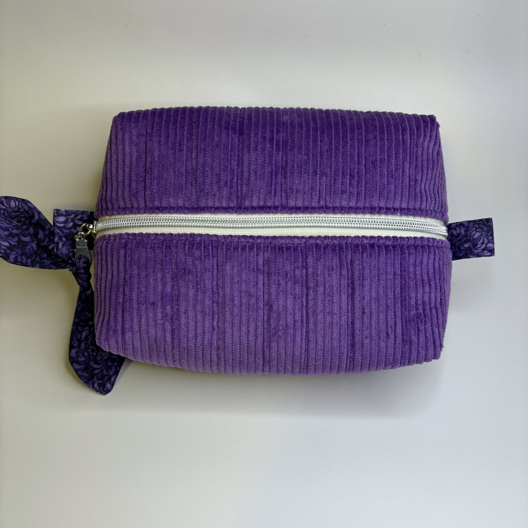 Makeup, cosmetic or tech bag - Quilted Amethyst Purple Corduroy
