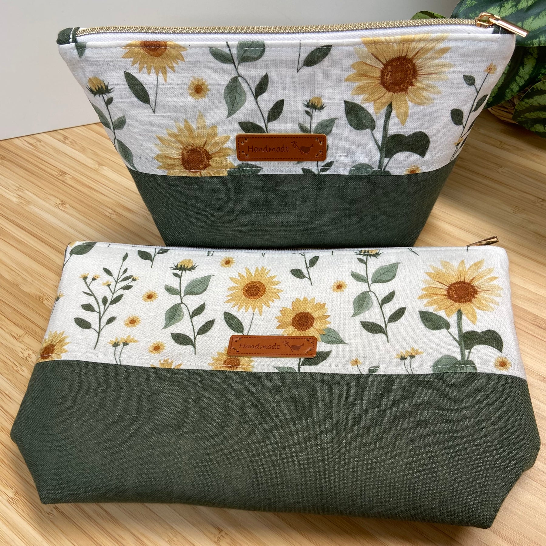 Zipper Pouch - Two-Tone - Sunflowers