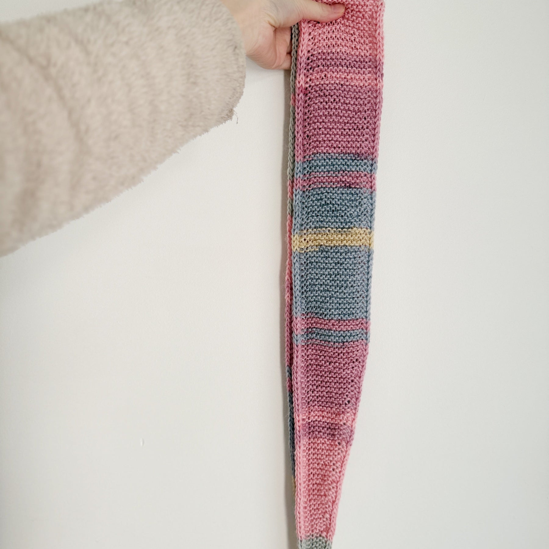 Hand knitted sophie scarf in pastel mix