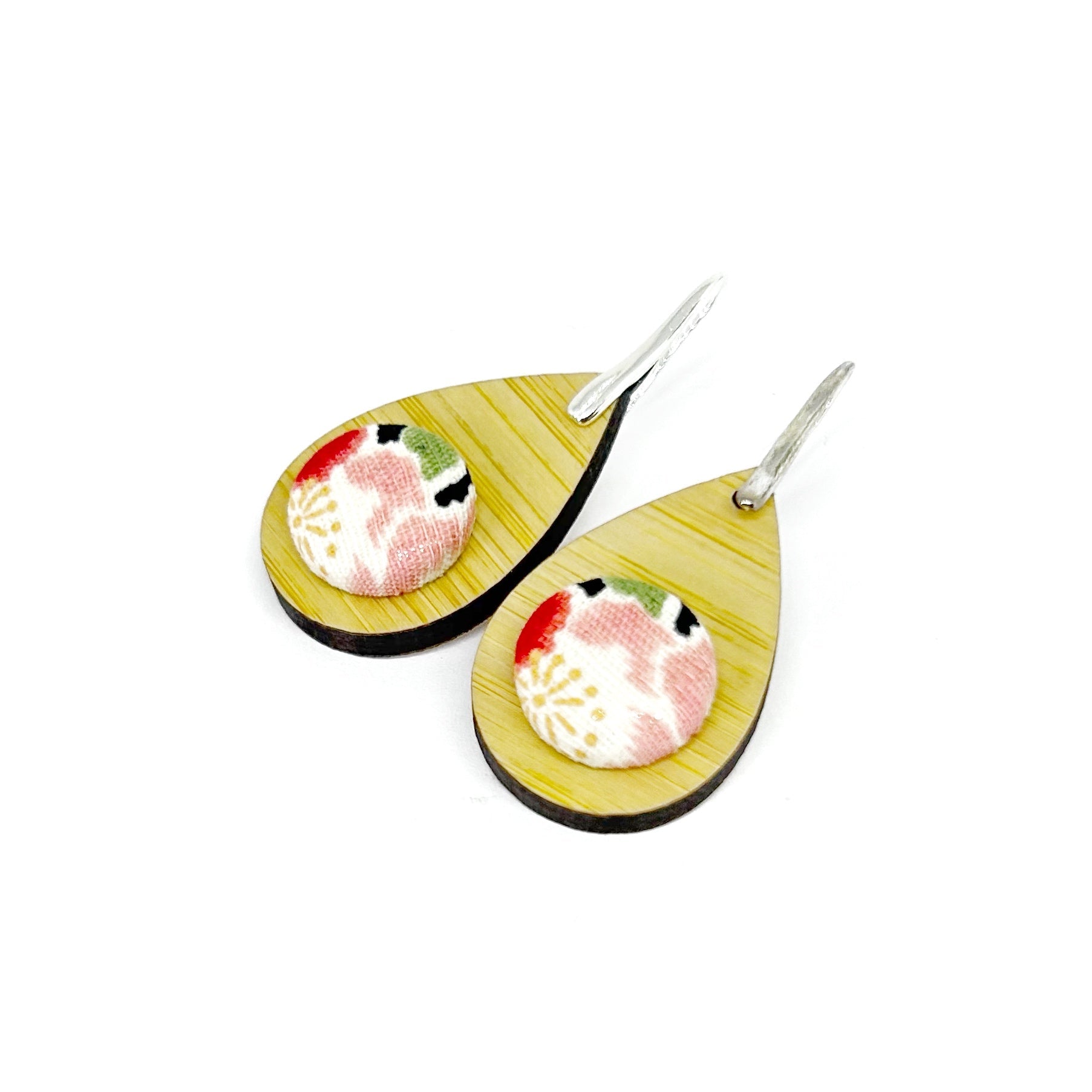 Kimono XL Tear Drop Earrings - Pinky Red