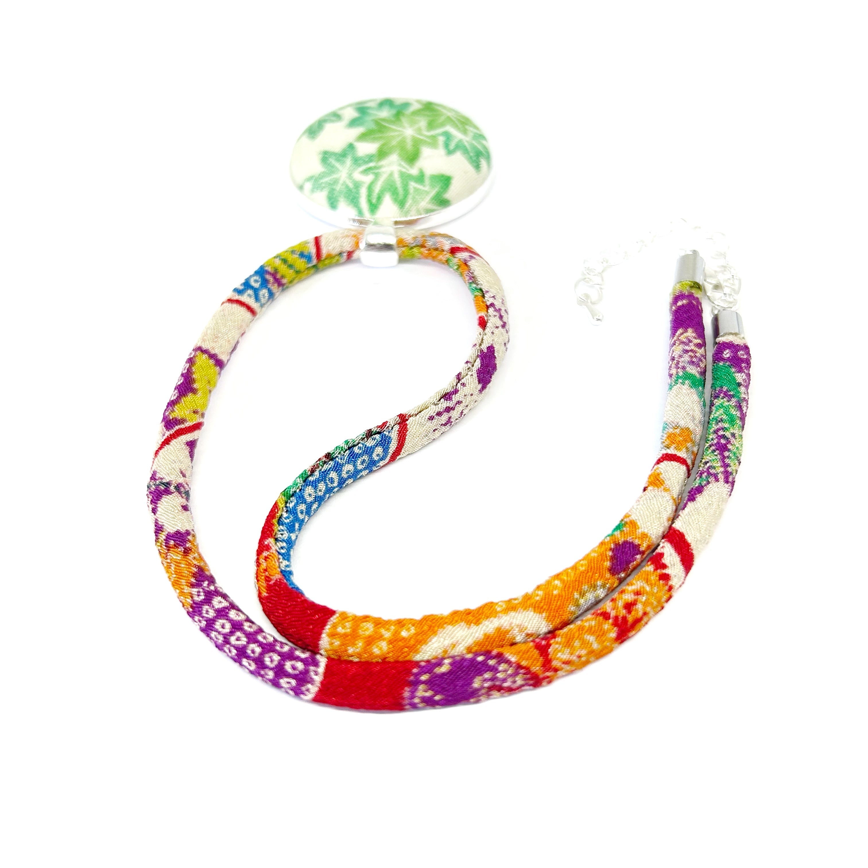 Kimono Pendant Necklace - Green Maple