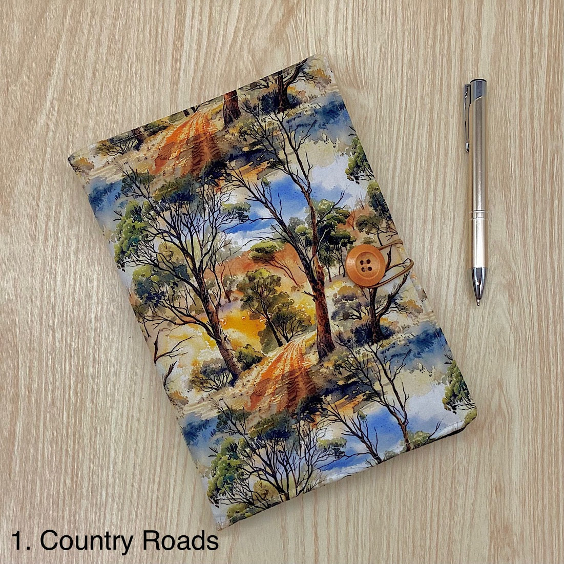 Outback Australia refillable A5 fabric notebook cover gift set - Incl. book and pen.