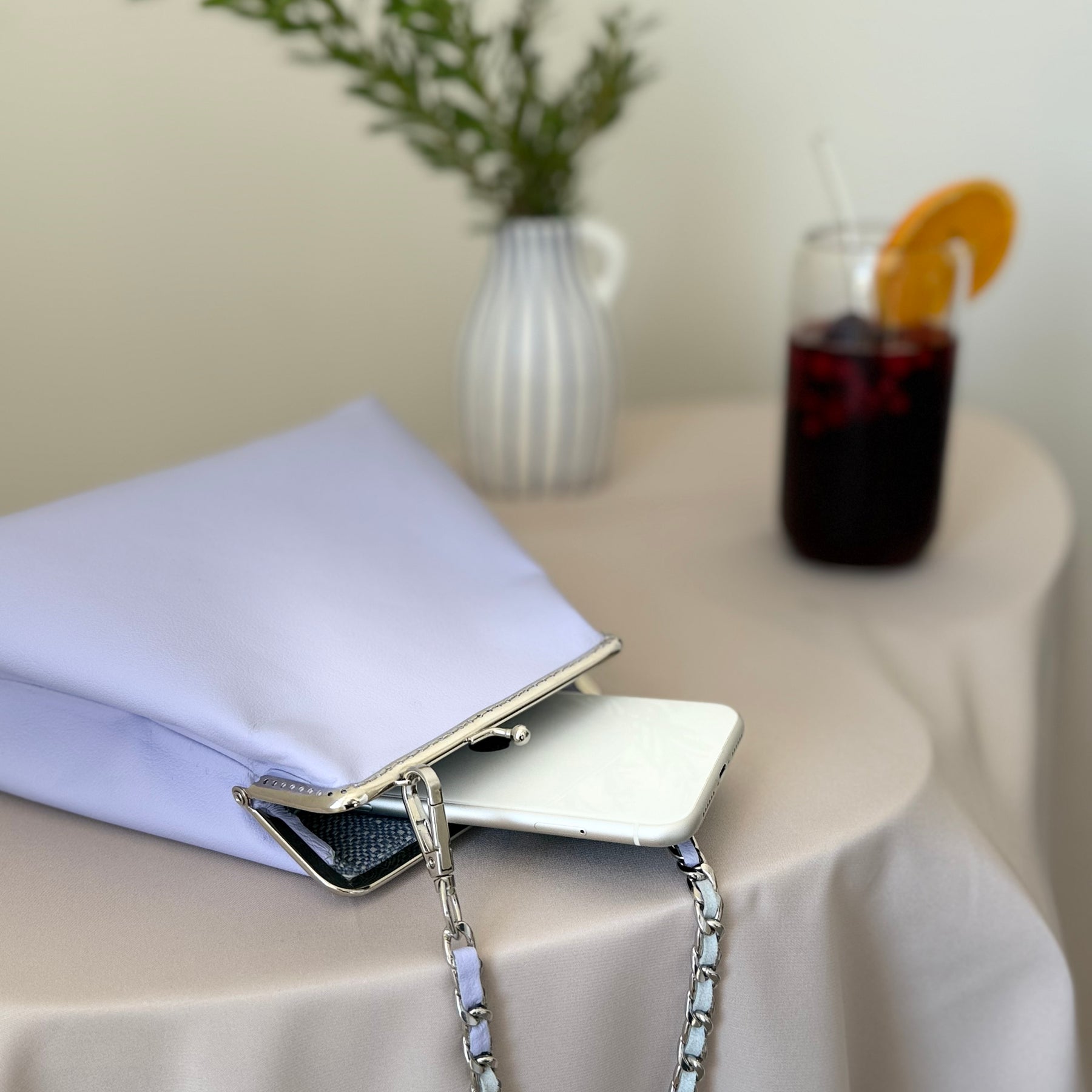 Metal frame ‘Lavender lollipop’ purse