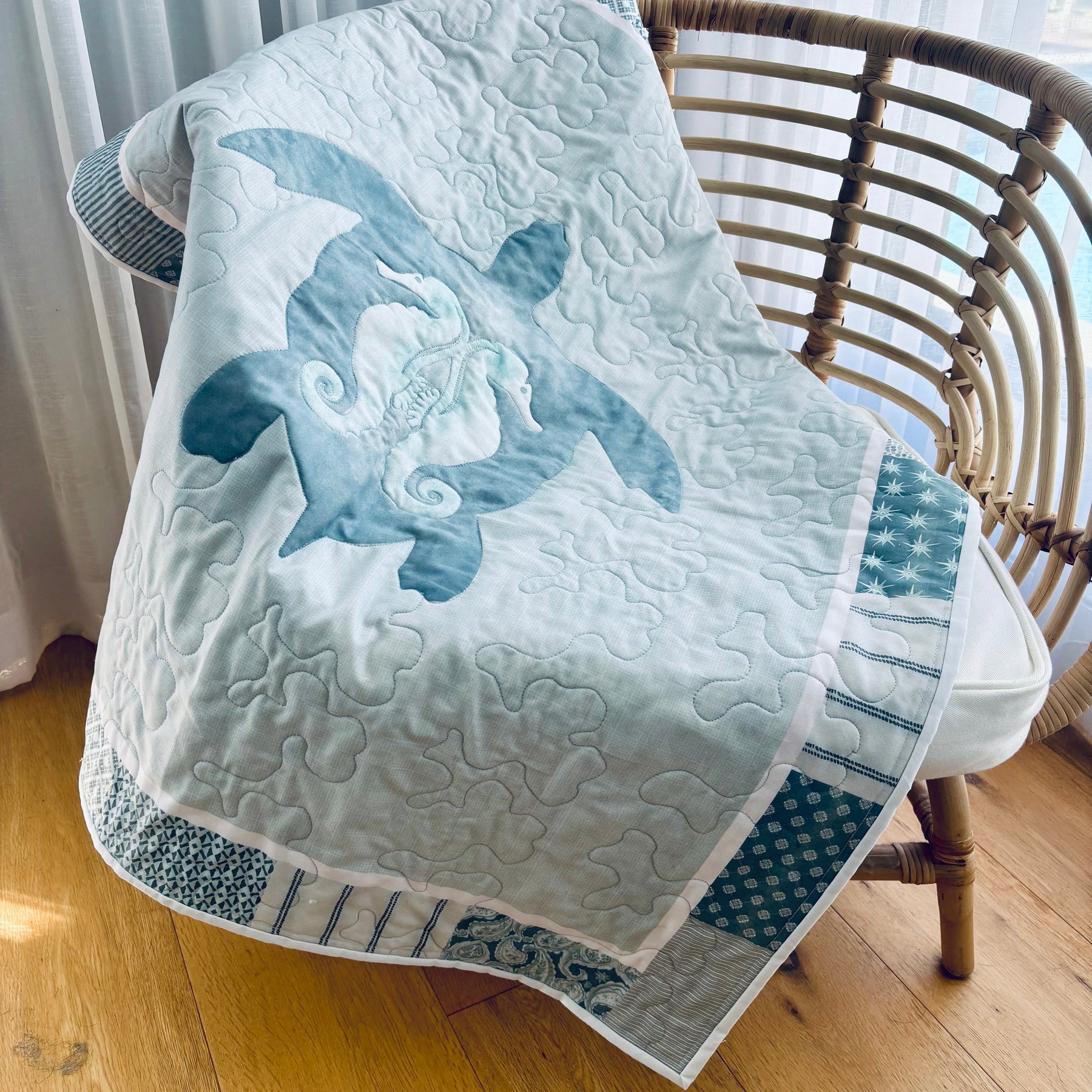 Sustainable Honu Quilted Blanket Keepsake Gift