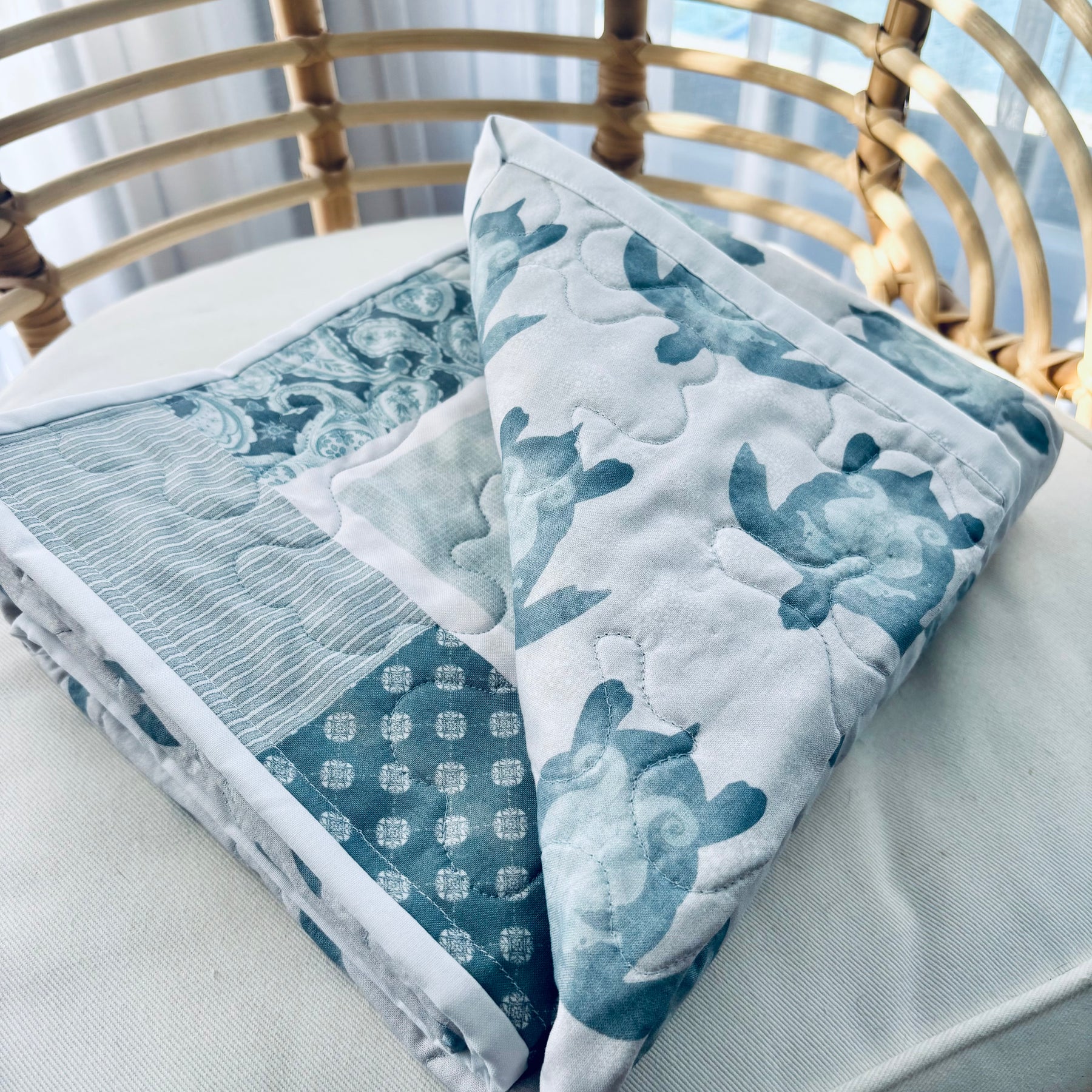 Sustainable Honu Quilted Blanket Keepsake Gift