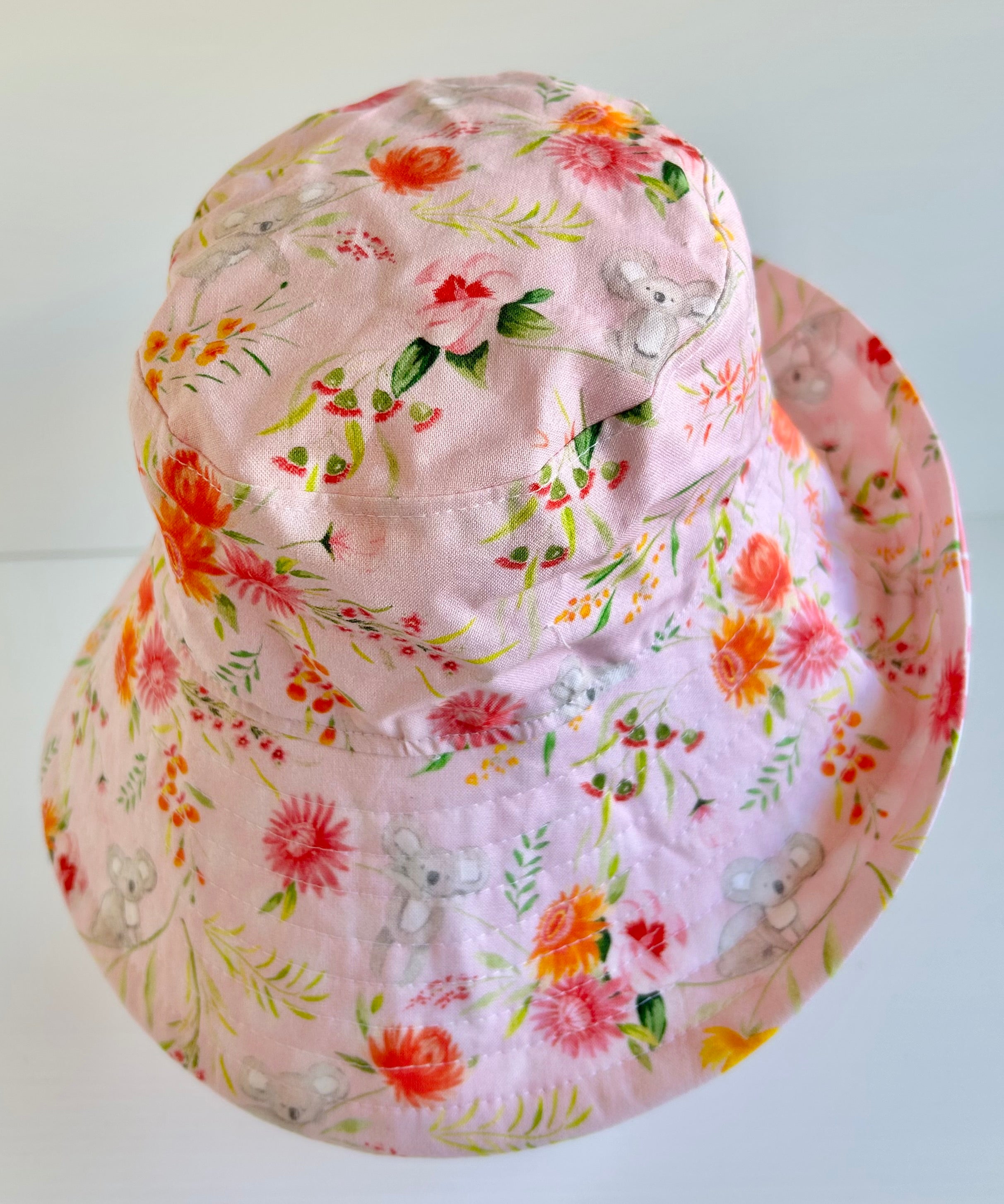 Summer hat in pretty koala fabric