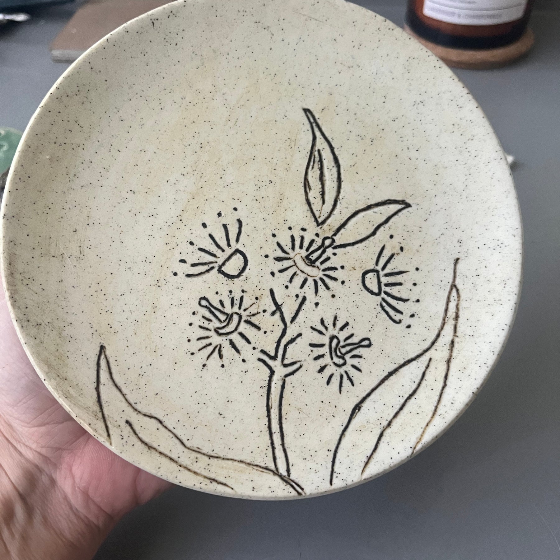 Pottery Flower Side Plate
