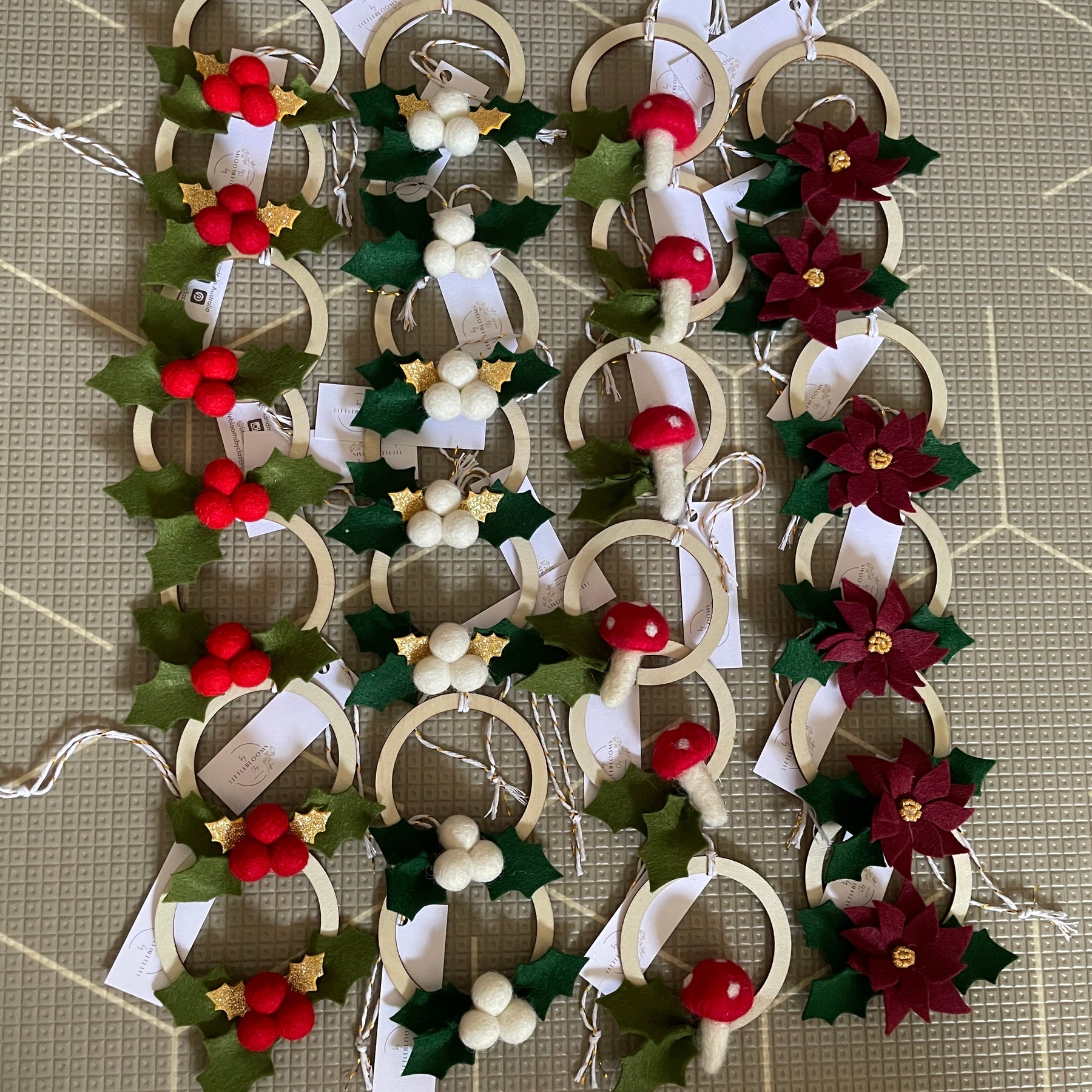 Felt Christmas Wreath Ornaments