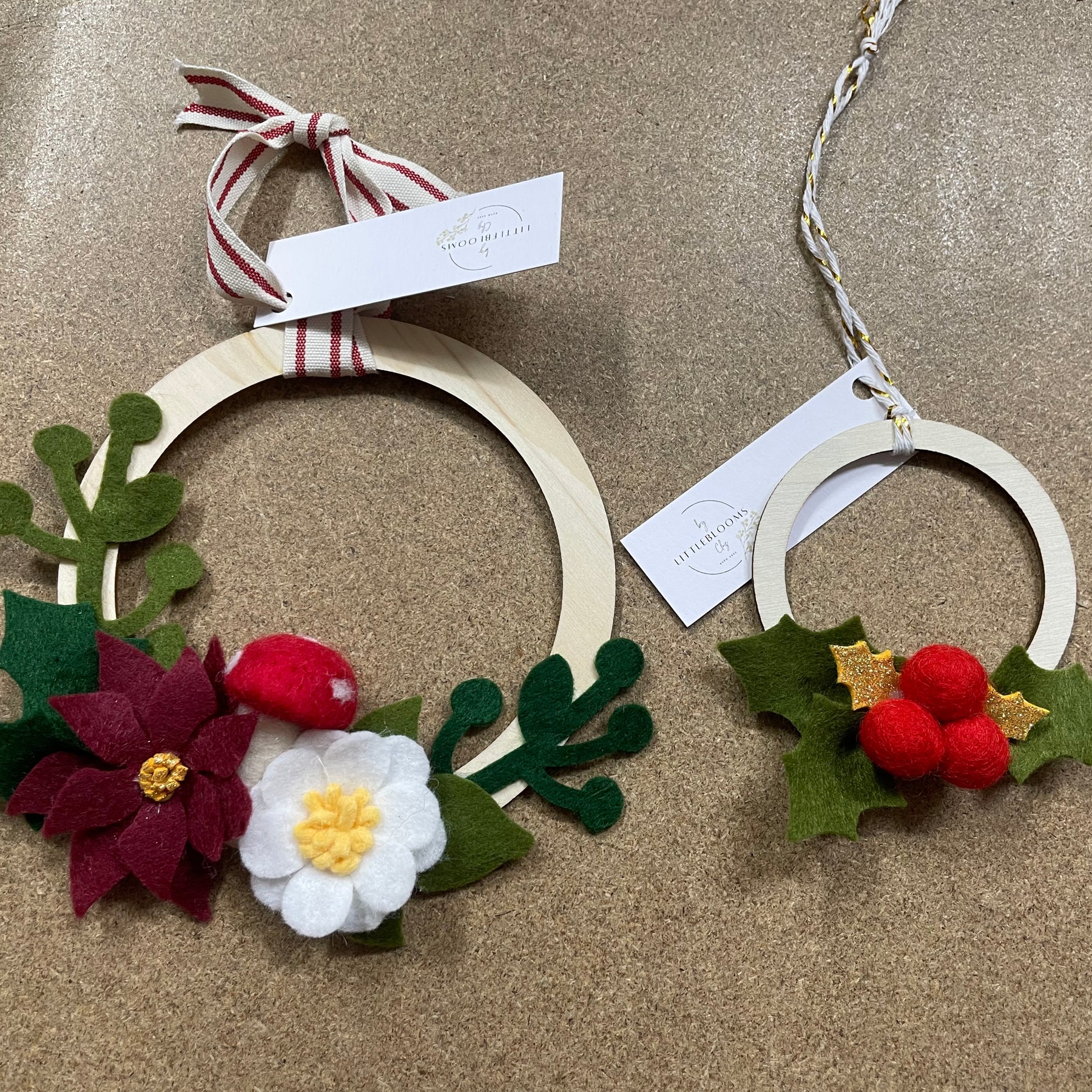 Felt Christmas Wreath Ornaments