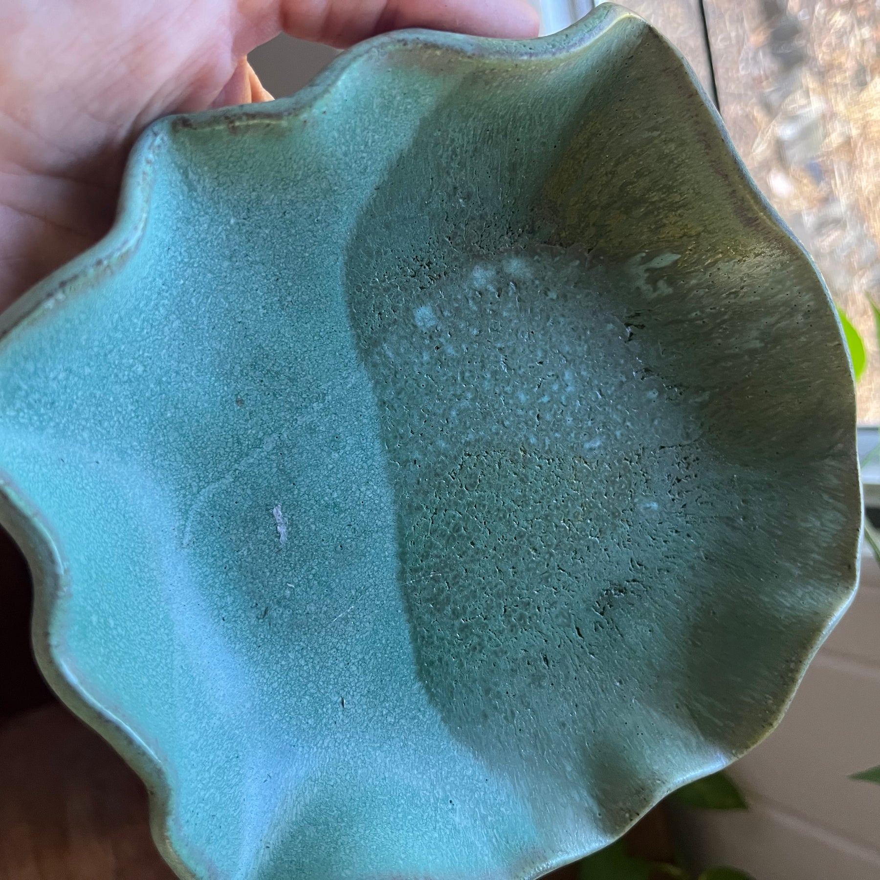 Hand-Built Pottery Trinket Bowl - Turquoise