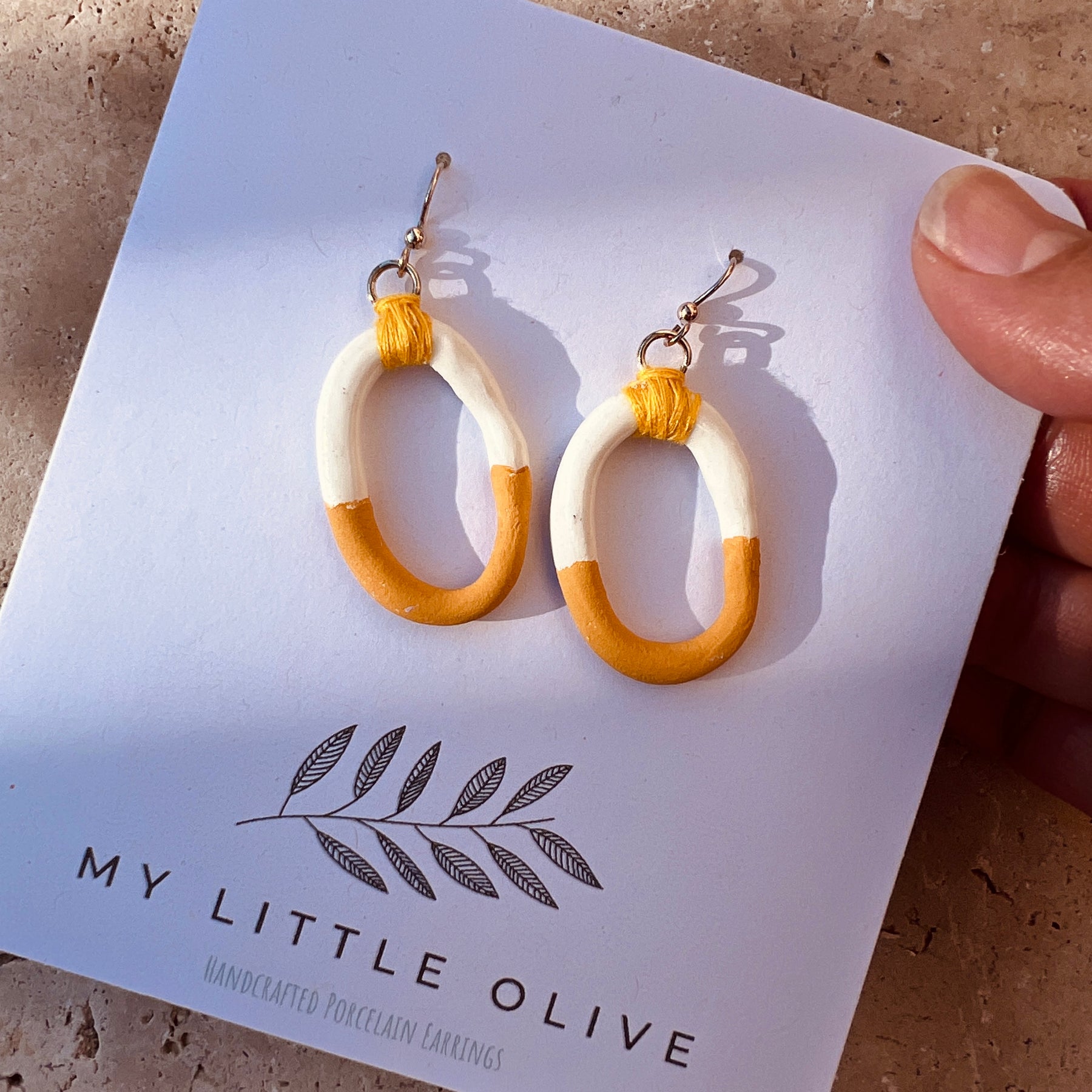 Handmade Porcelain Boho Dangle Earrings | Lightweight Dangles