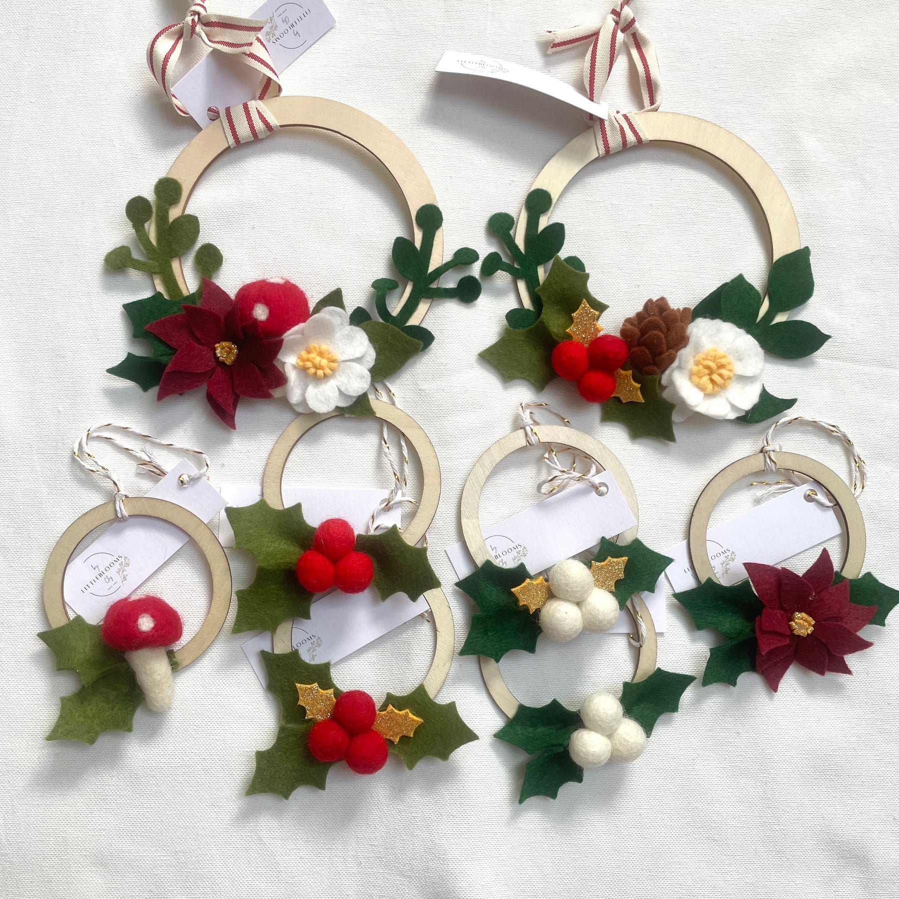 Felt Christmas Wreath Ornaments