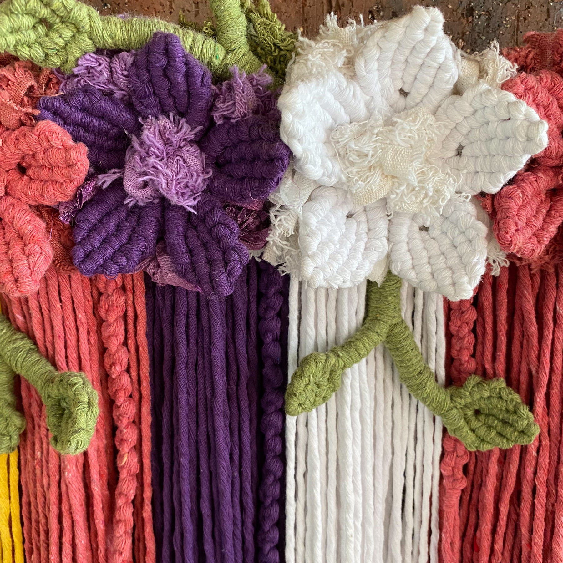 Macrame Floral Wall Hanging - Bright and Colourful