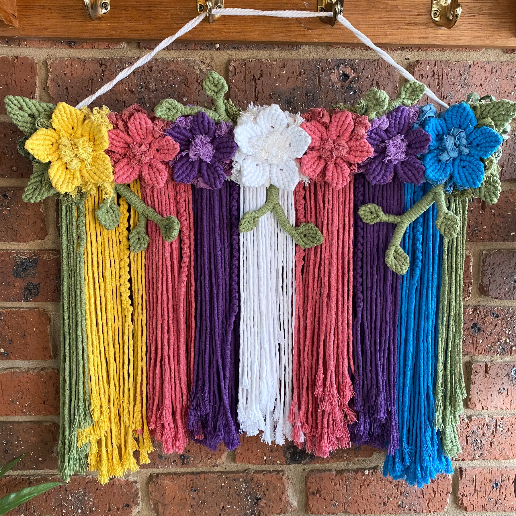 Macrame Floral Wall Hanging - Bright and Colourful