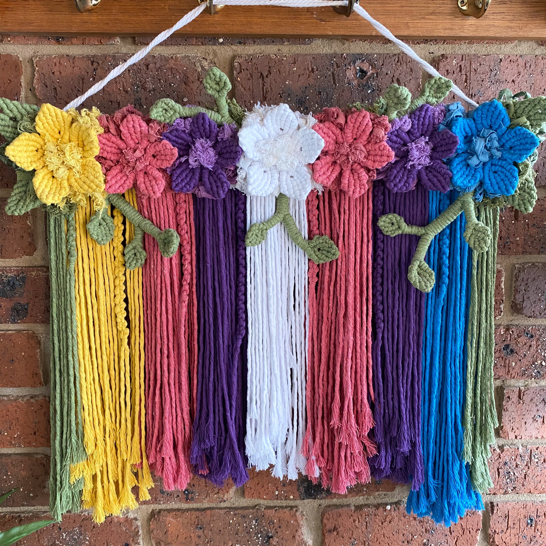 Macrame Floral Wall Hanging - Bright and Colourful