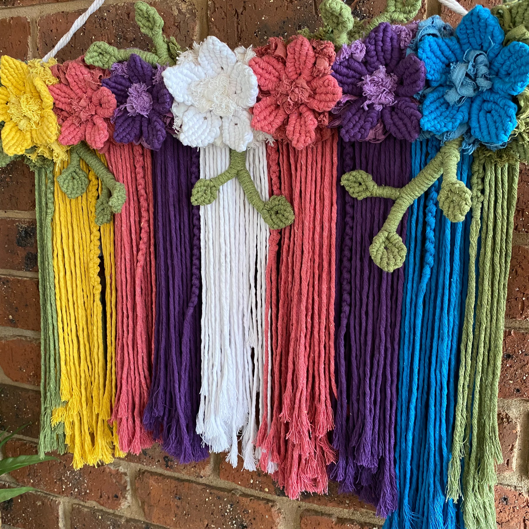 Macrame Floral Wall Hanging - Bright and Colourful