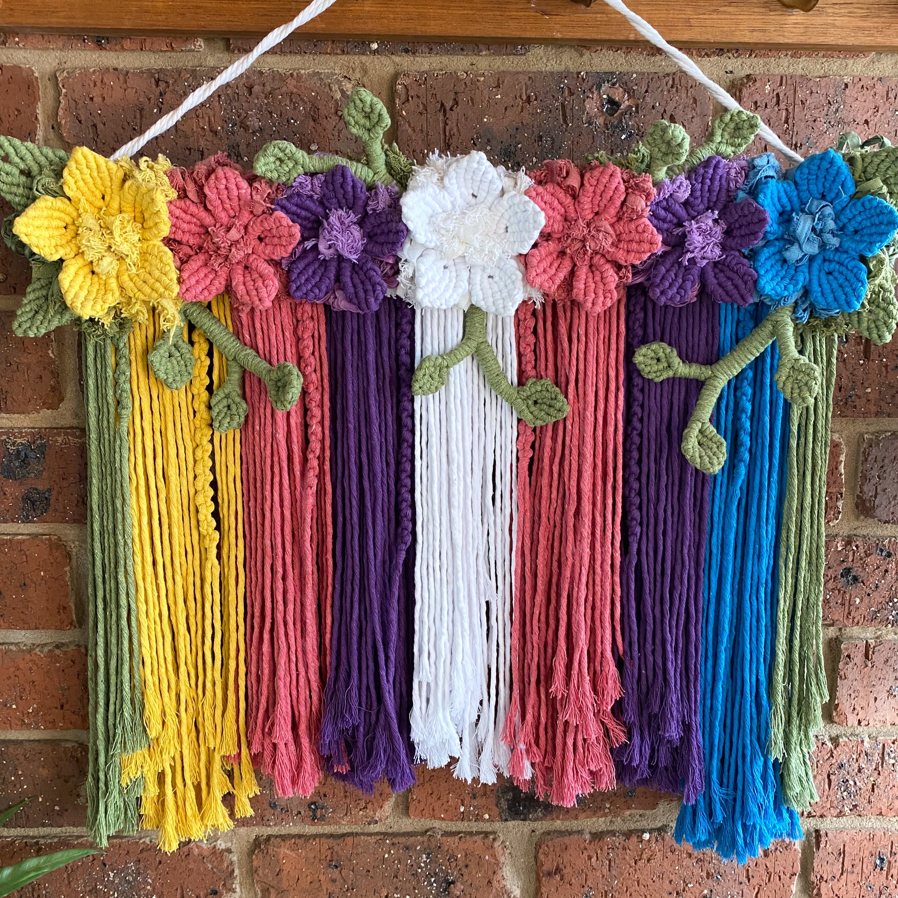Macrame Floral Wall Hanging - Bright and Colourful