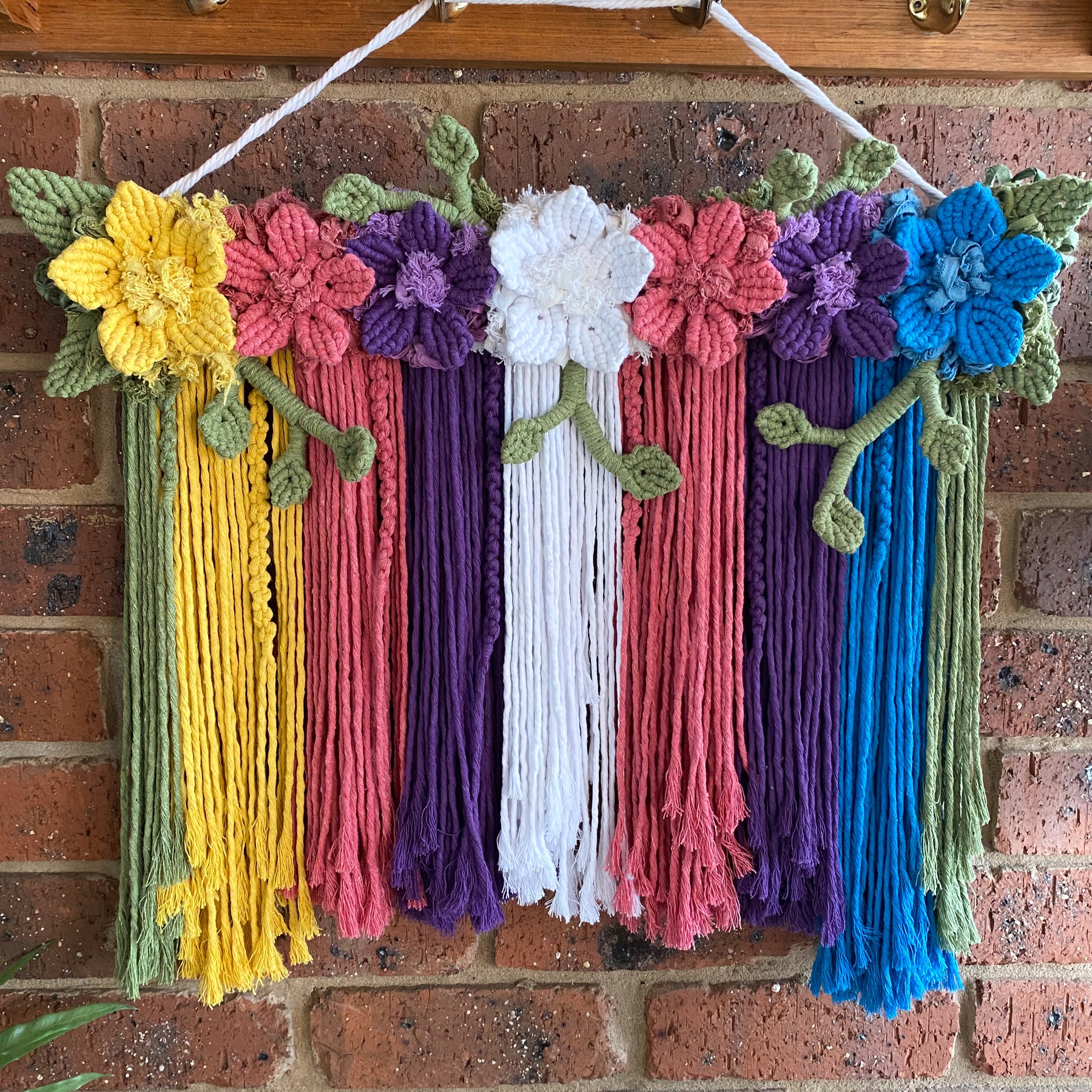 Macrame Floral Wall Hanging - Bright and Colourful